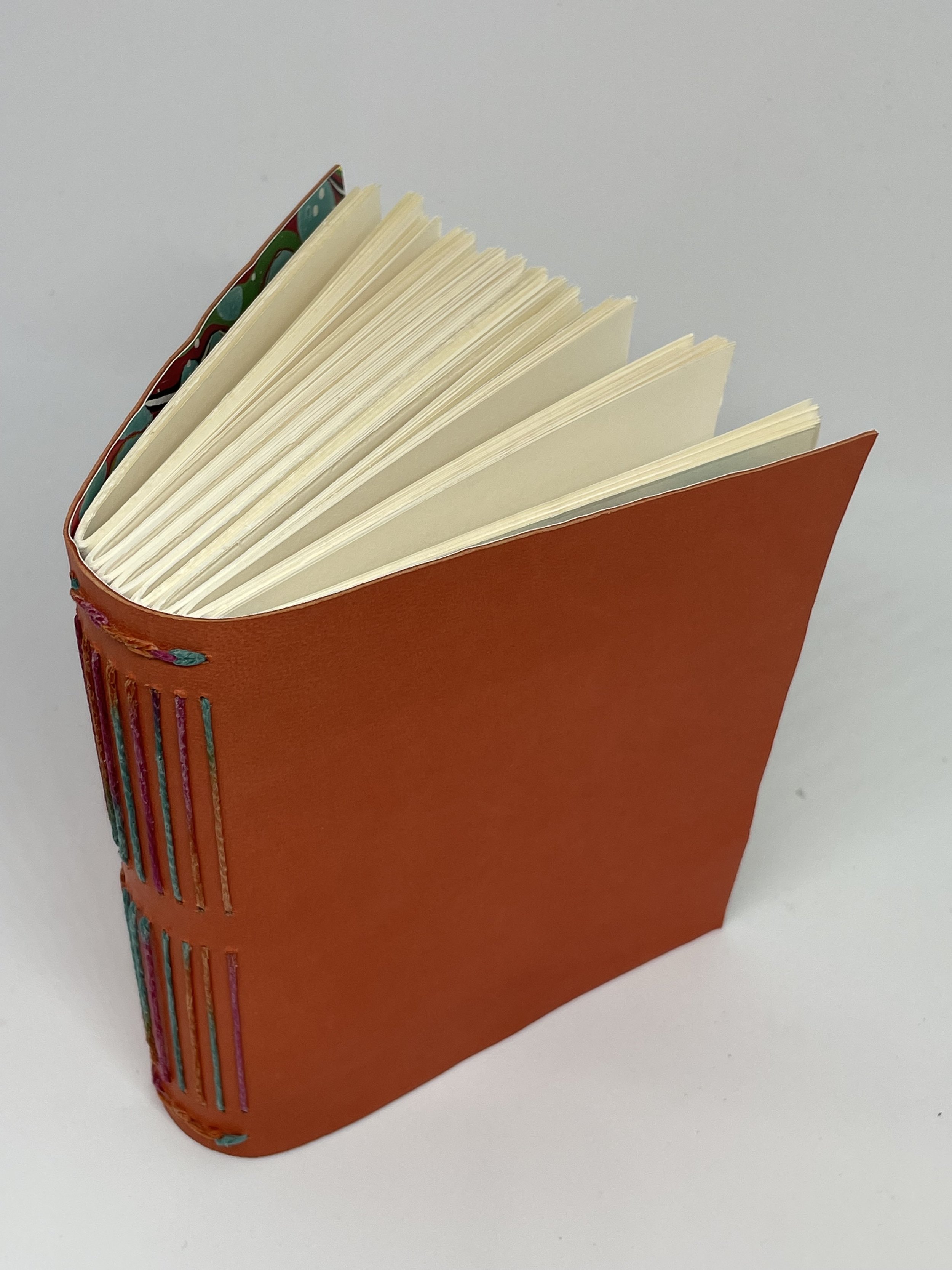 156-BOOK-Leather spargo Longstitch marble paper lined.JPG