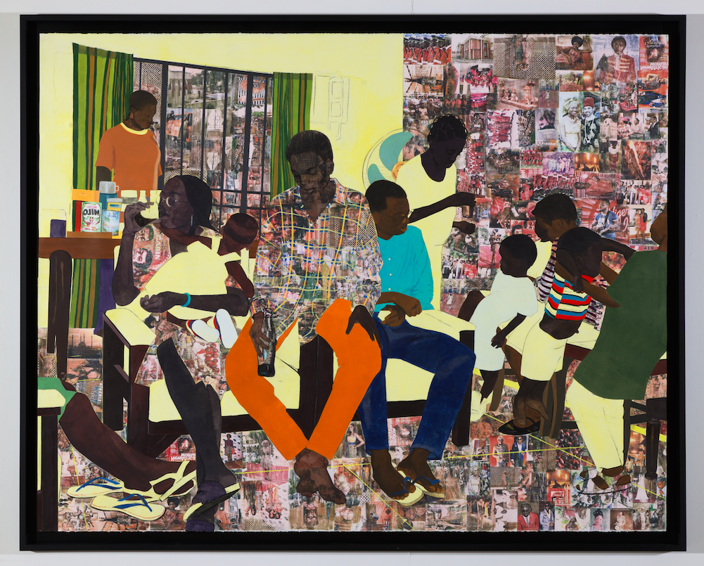 Njideka Akunyili Crosby 5 Umbezi Street, Enugu, New Haven , 2013 acrylic, colored pencil, graphite and xerox transfer on paper
