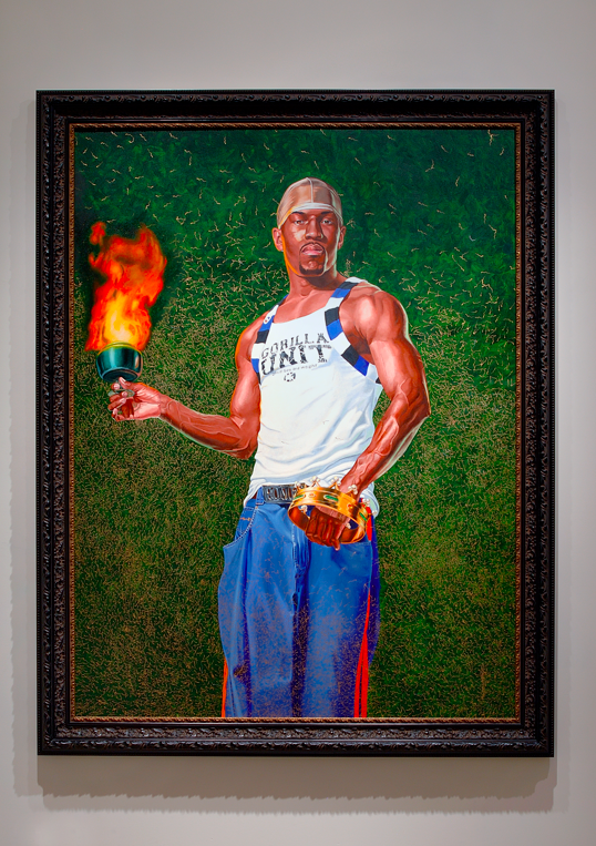 Kehinde Wiley St. Lucy , 2005 oil on canvas 9 x 7 feet