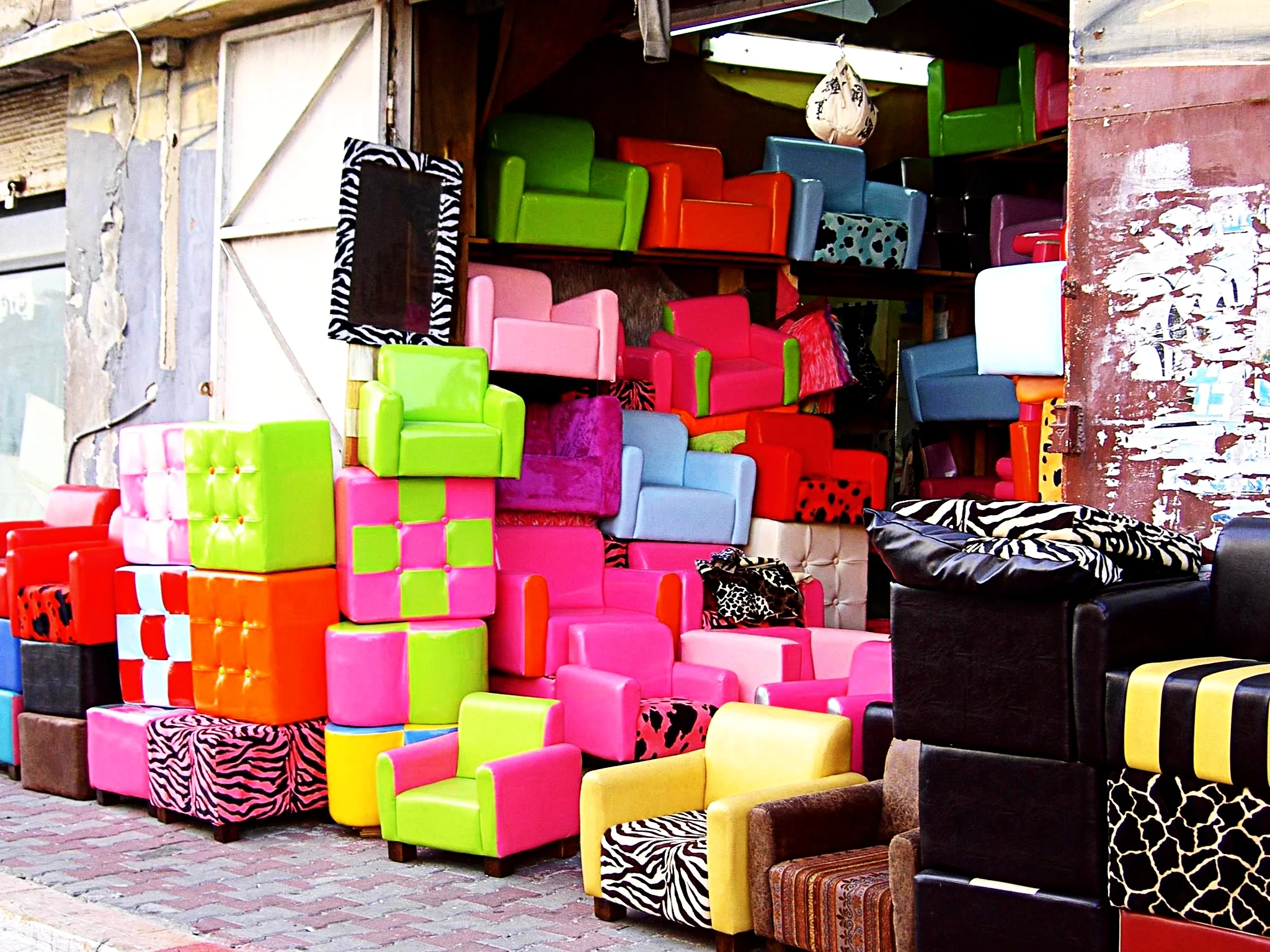 Coloured chairs, Flea market, Jaffa