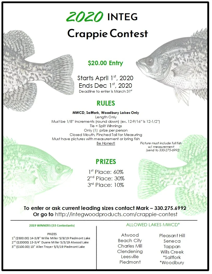 Crappie Contest Signup PAYPAL ONLY - Includes Surcharge