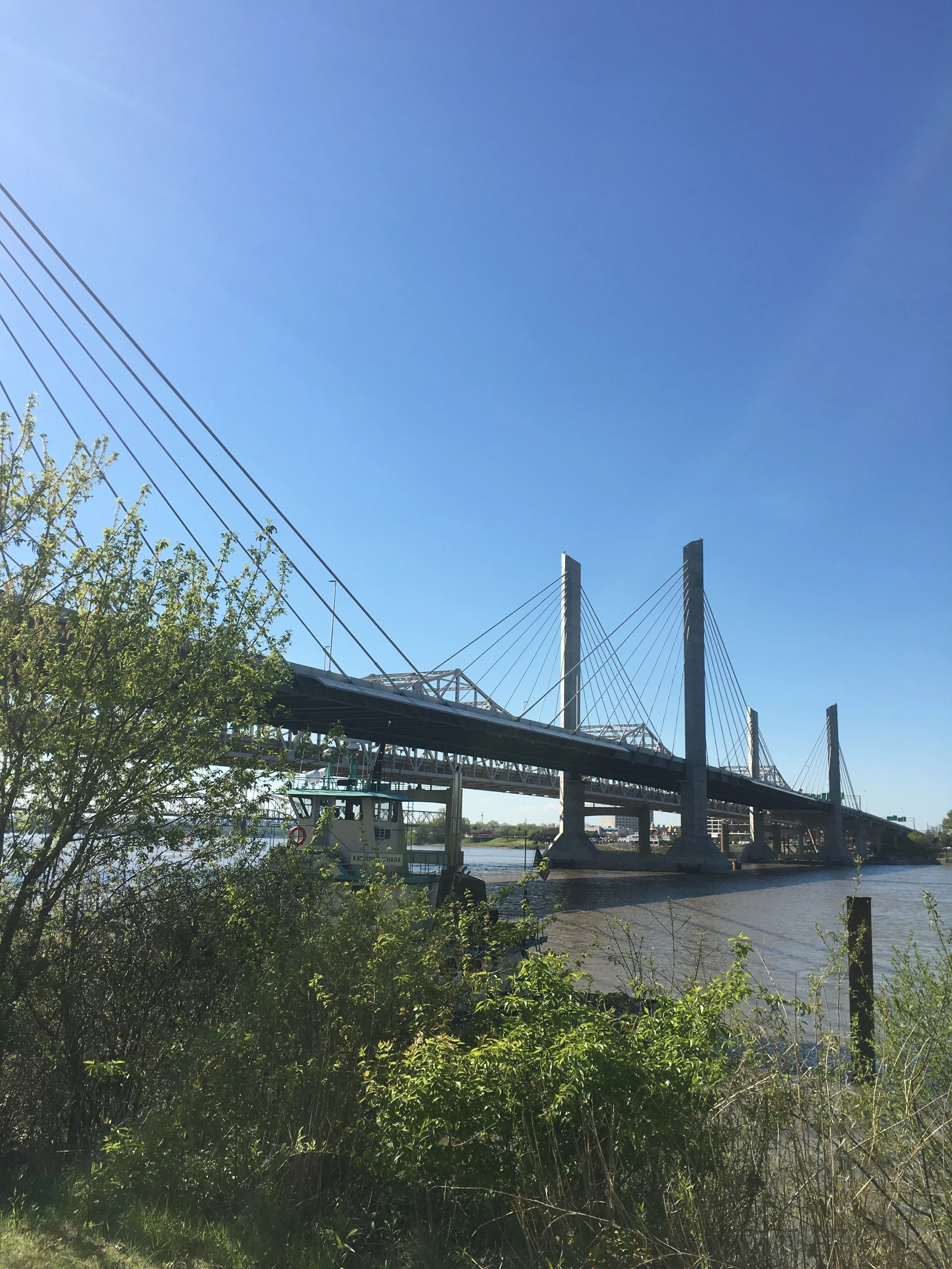 Louisville's beautiful new "Lincoln" bridge connecting Kentucky to Indiana.