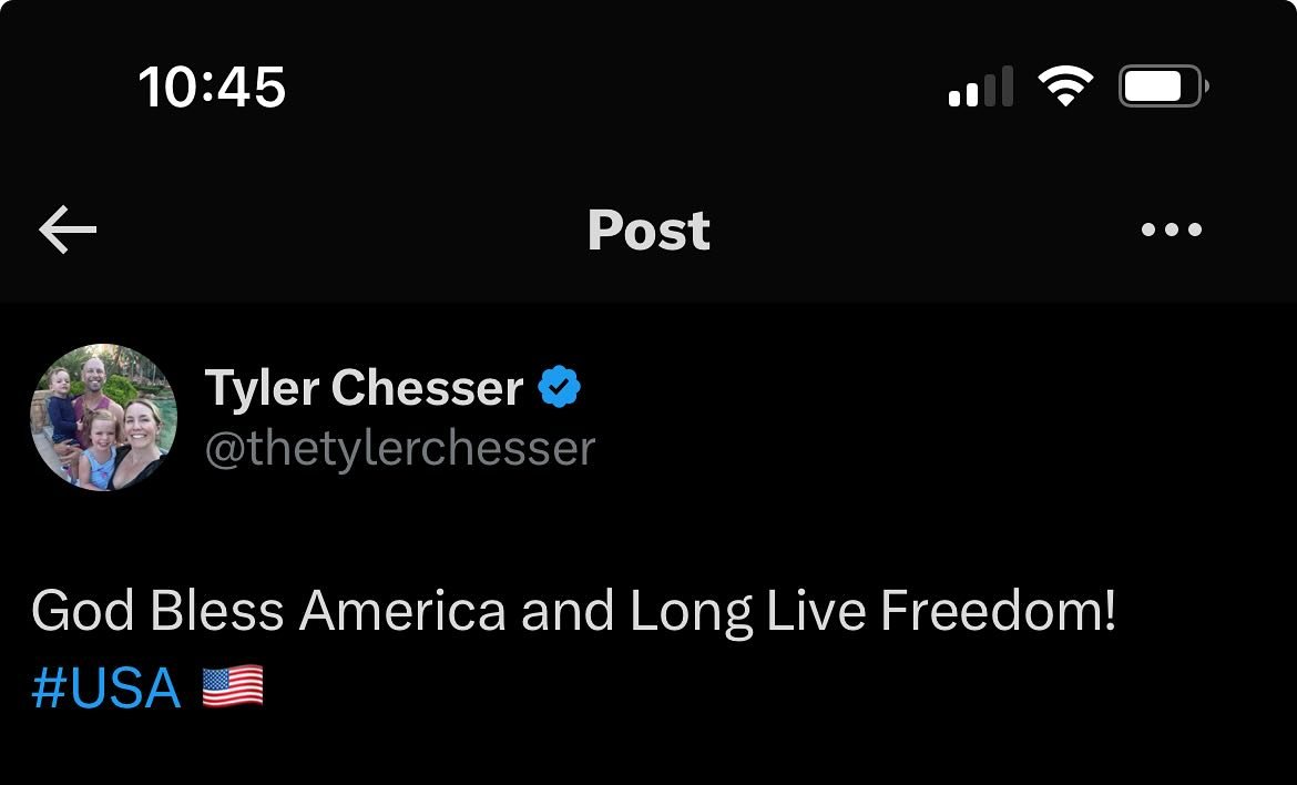 That&rsquo;s it. That&rsquo;s the post. 🇺🇸