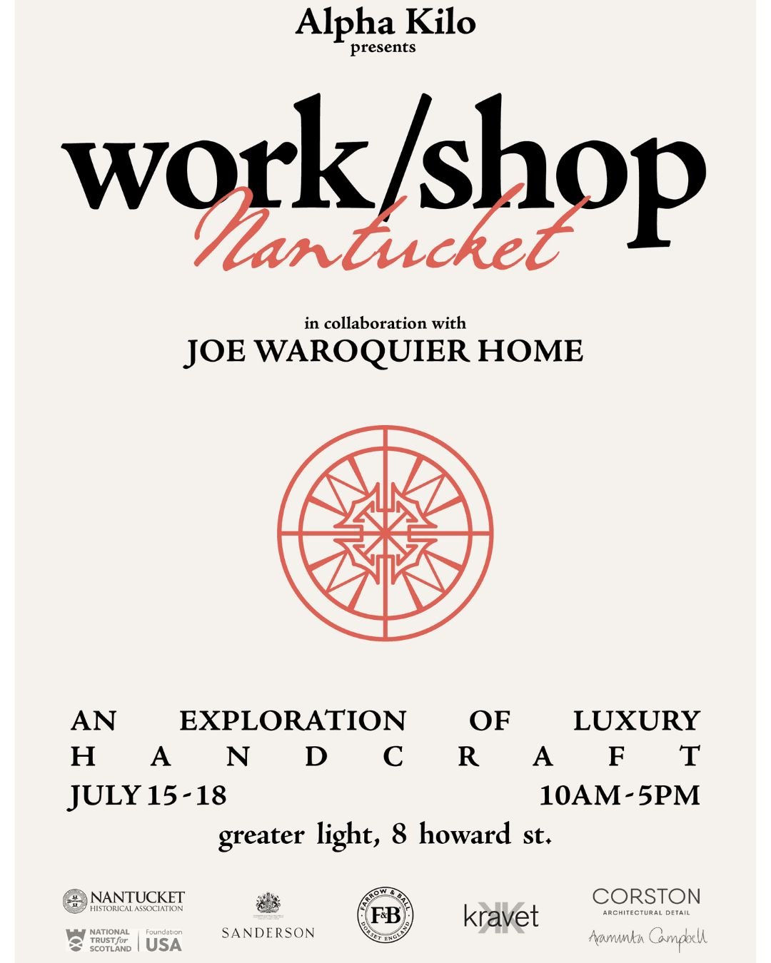 Luxury meets craftsmanship - and you&rsquo;re invited. ✨ As part of our Art + Interiors series, we're thrilled to be launching Alpha Kilo Work/Shops: a pioneering approach to storytelling and brand engagement. Our first edition, Work/Shop Nantucket, 