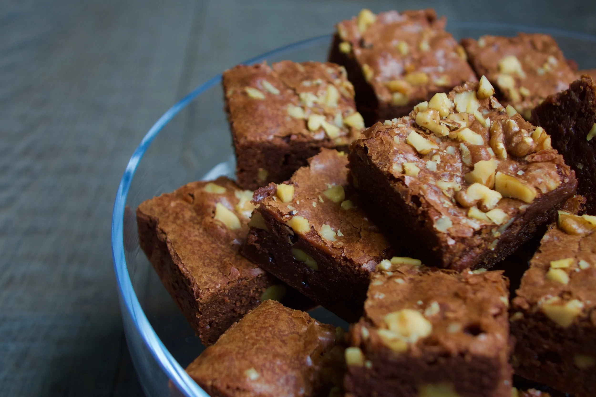 Walnut and double chocolate brownies