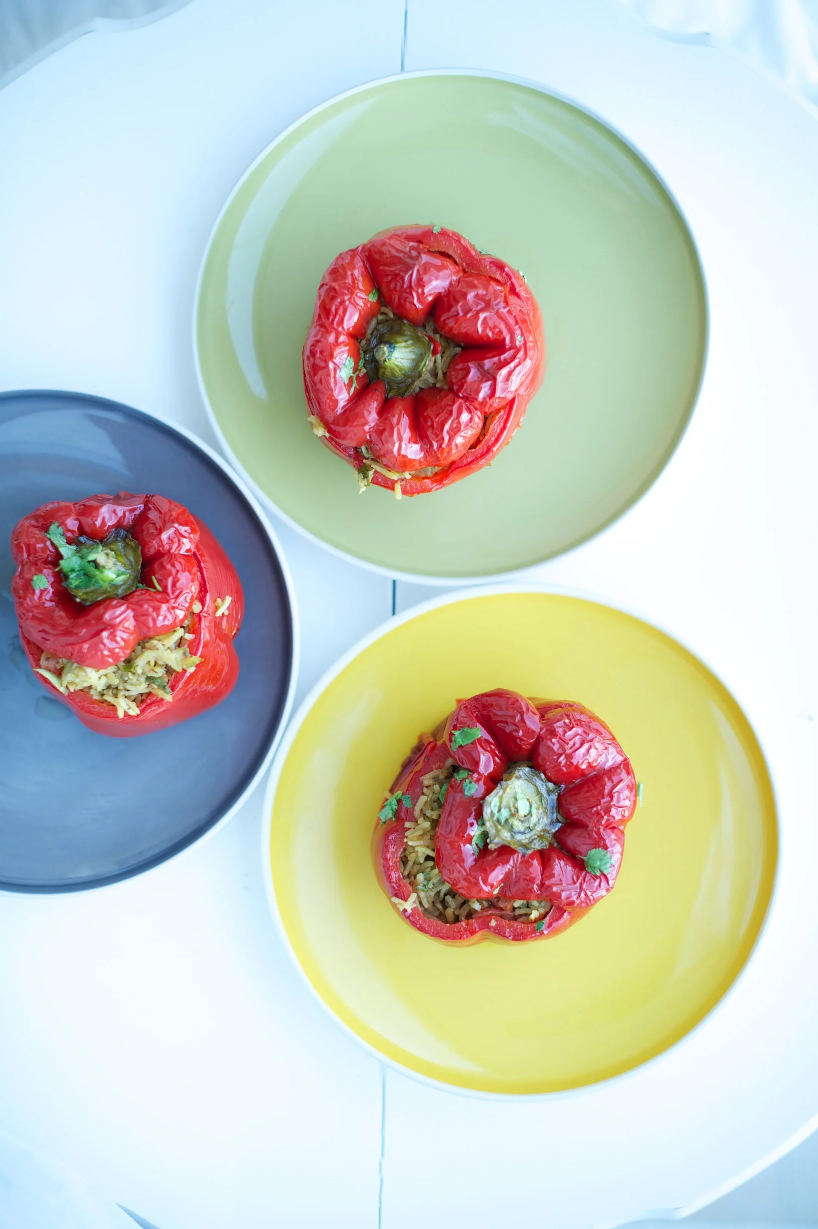 SEVENTIES-STYLE RED PEPPERS STUFFED WITH SPICY RICE