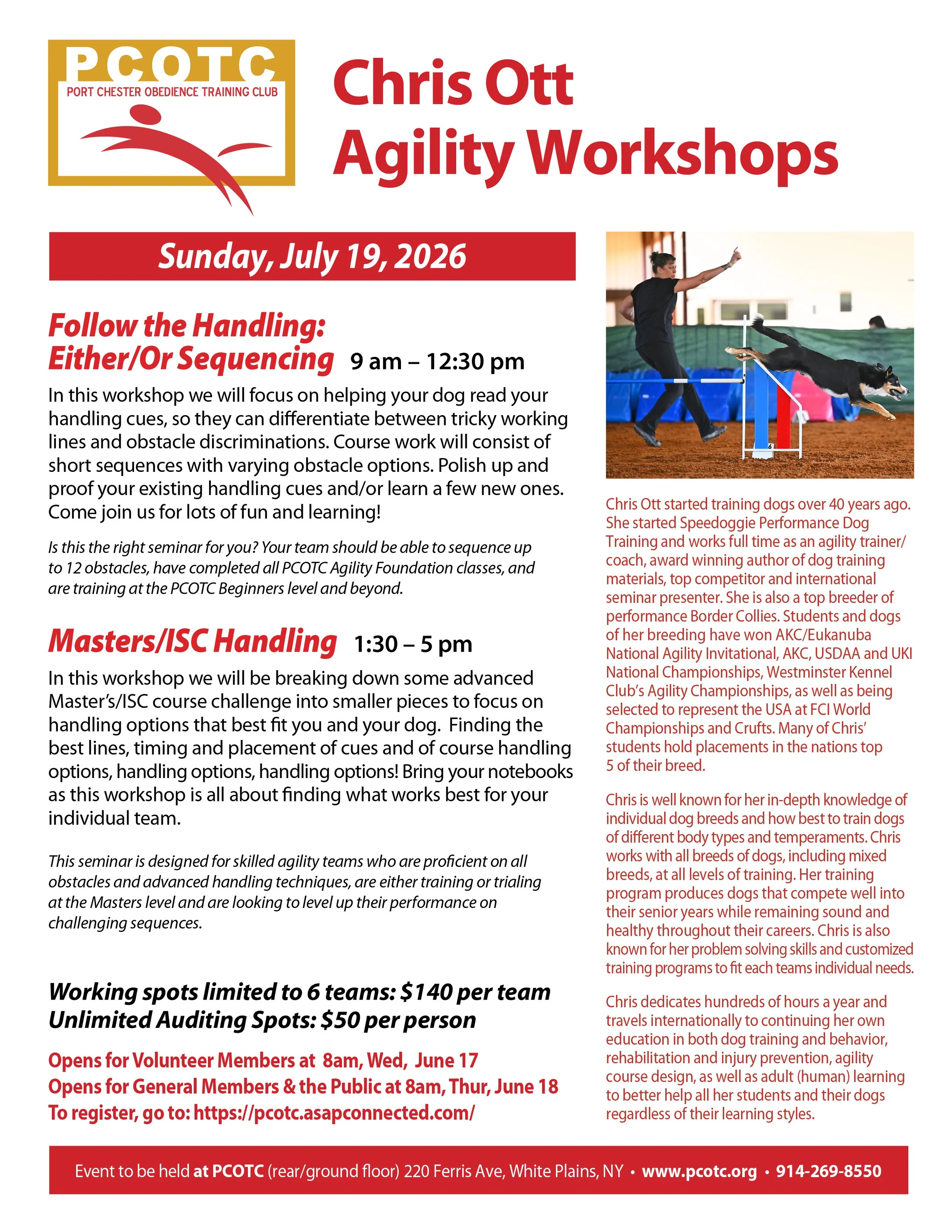 PCOTC Dog Training Events, seminars, lectures — Port Chester Obedience ...