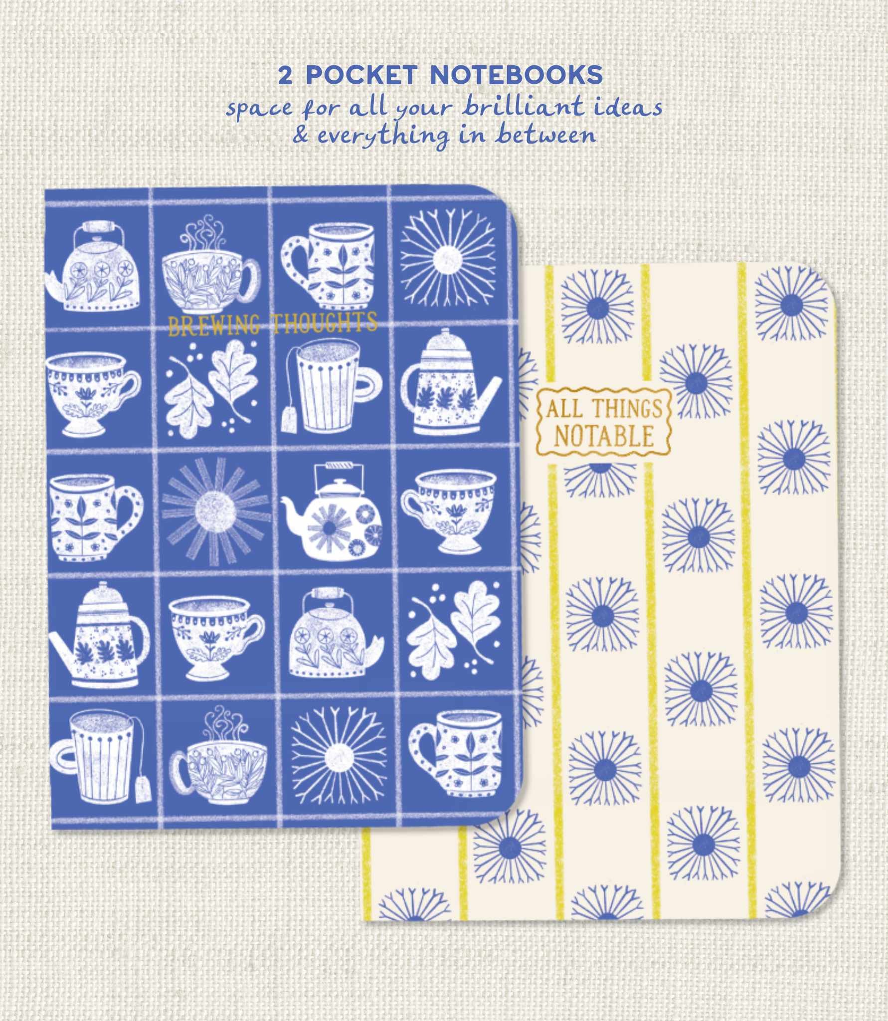 Tea Theme Pocket Notebooks | Set of 2