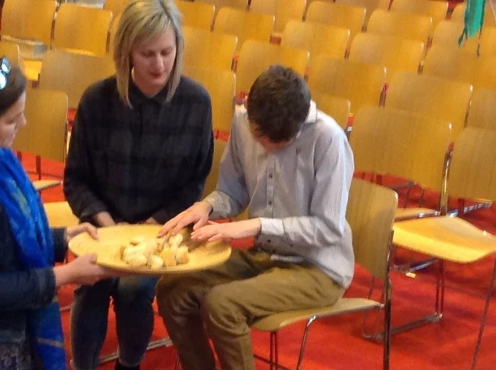 Finally, students experimented with food textures such as bread, which were all set up like The Last Supper.
