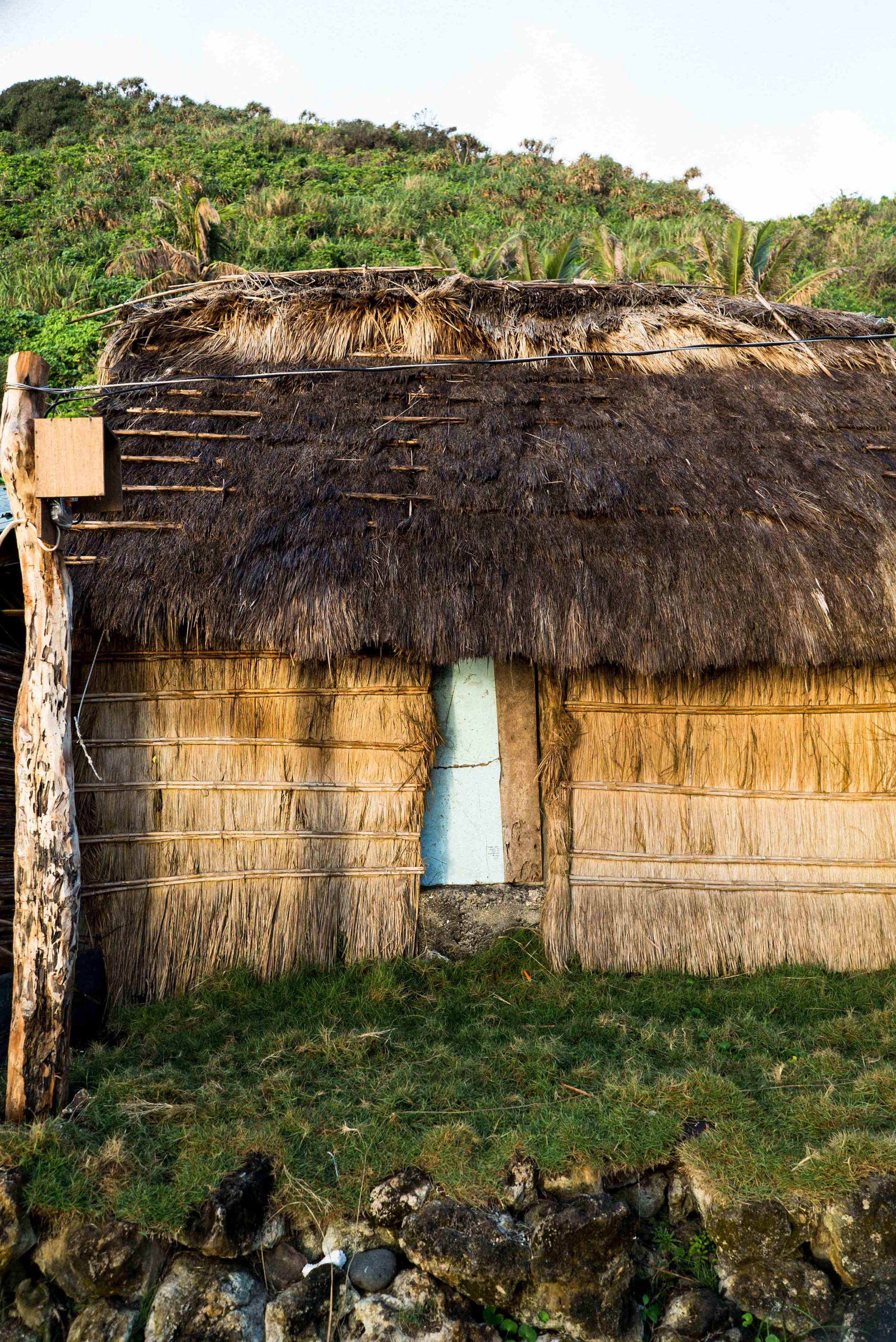  A typical home in Diura Beach is covered with leaves to protect their homes from strong rain and winds. 