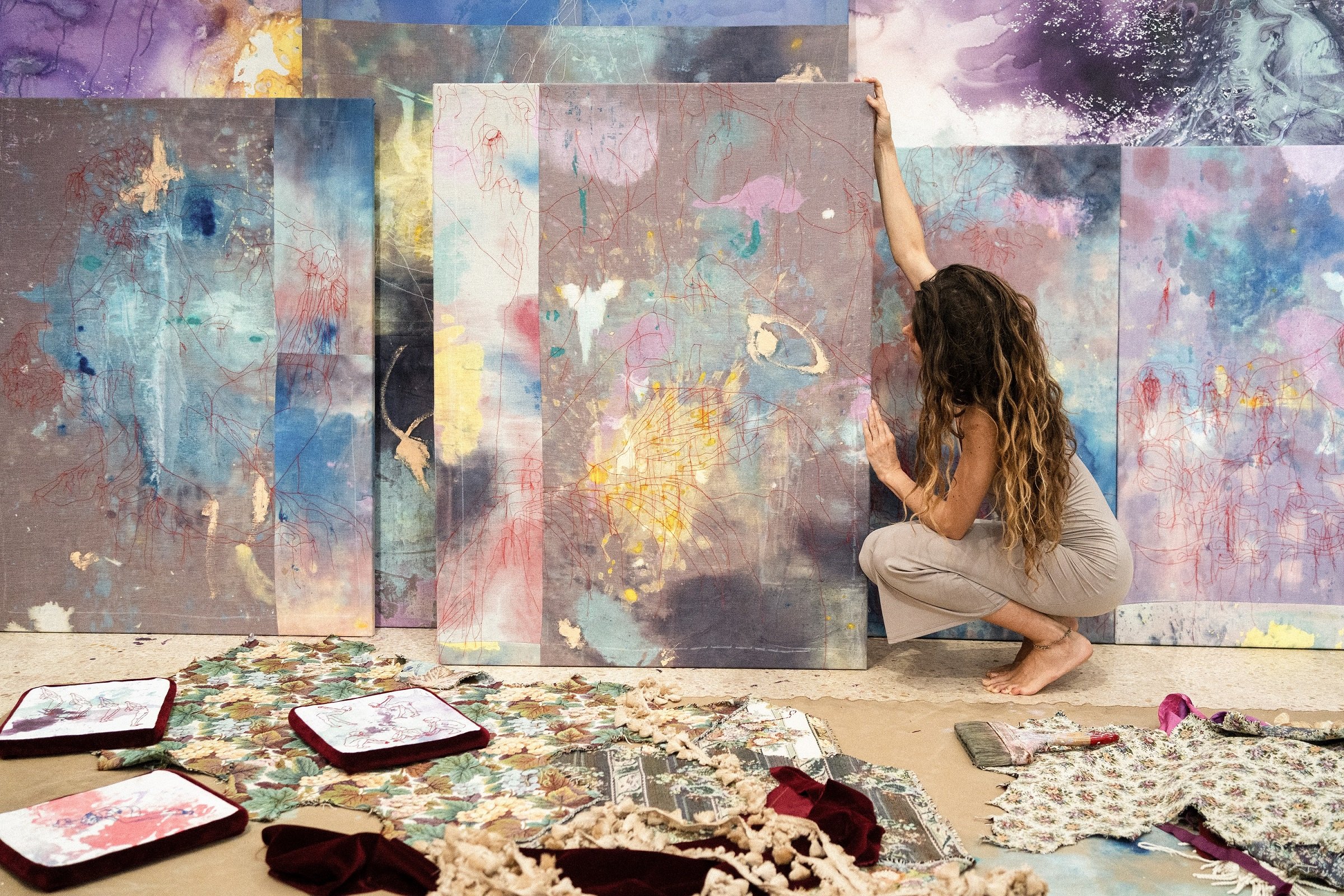 Artist Li Ramet in her studio