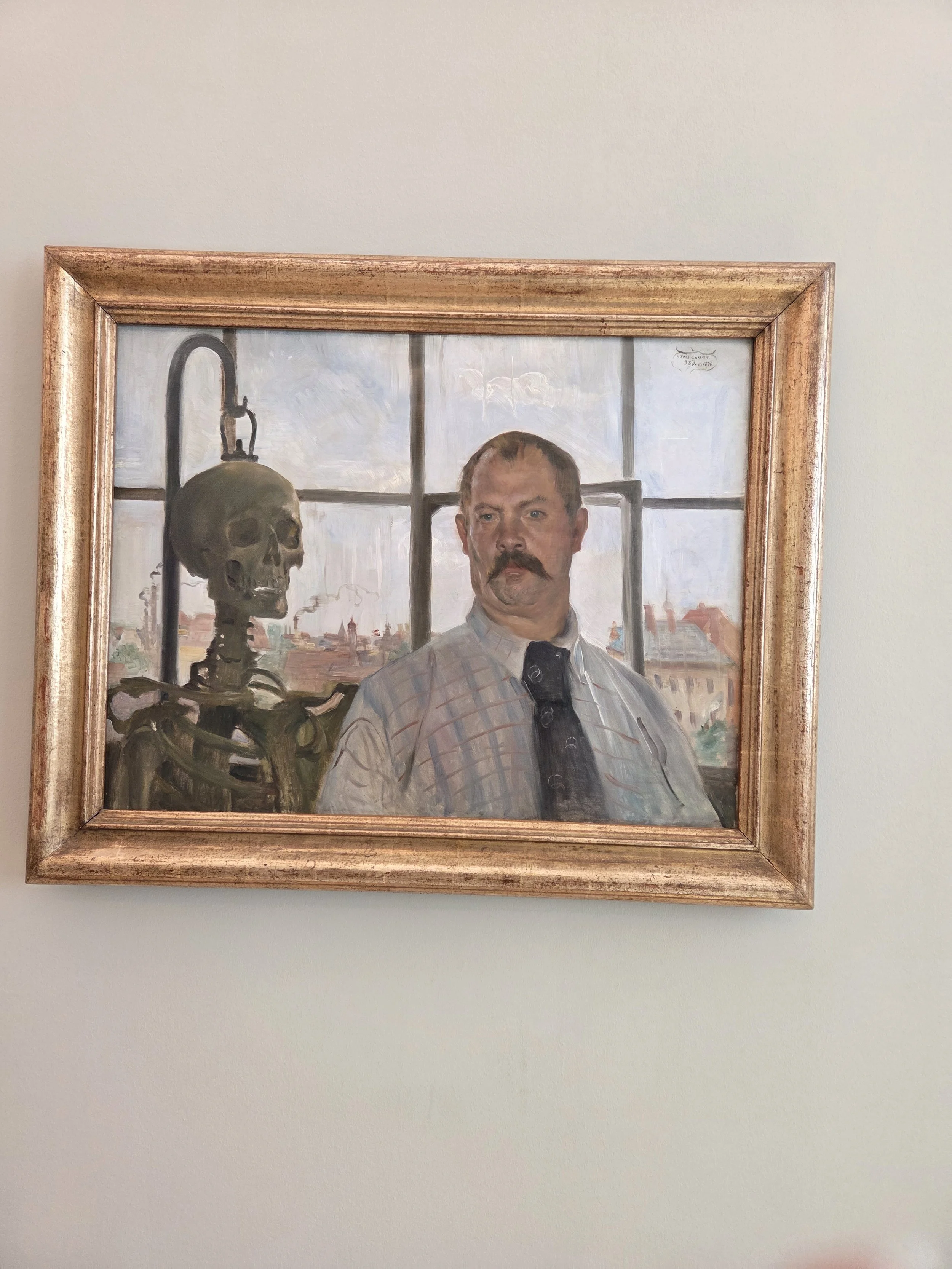 Lovis Corinth, Self-Portrait with Skeleton, 1896, Städtische Galerie, Lenbachhaus, Munich, Germany.