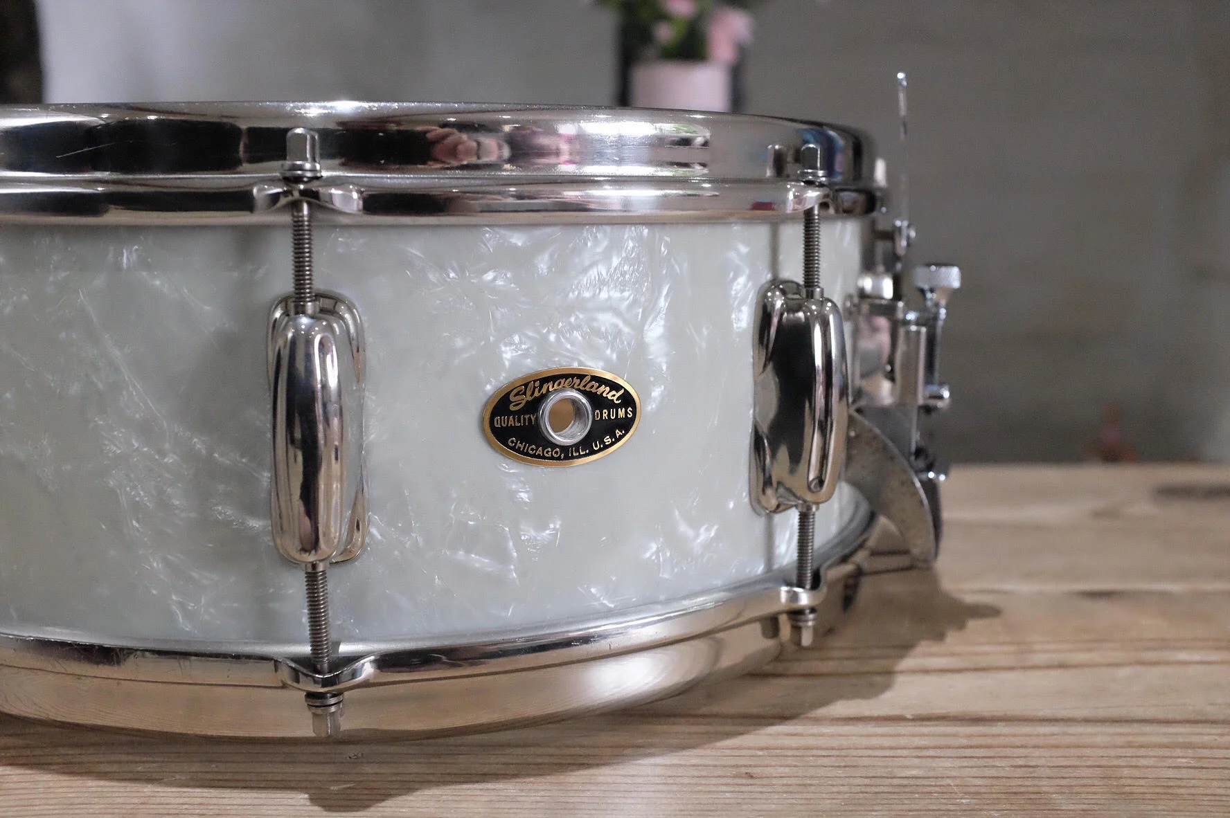 Late 50’s Slingerland ‘Gene Krupa Radio King’ 14x5.5”. Restored in Summer 2018.