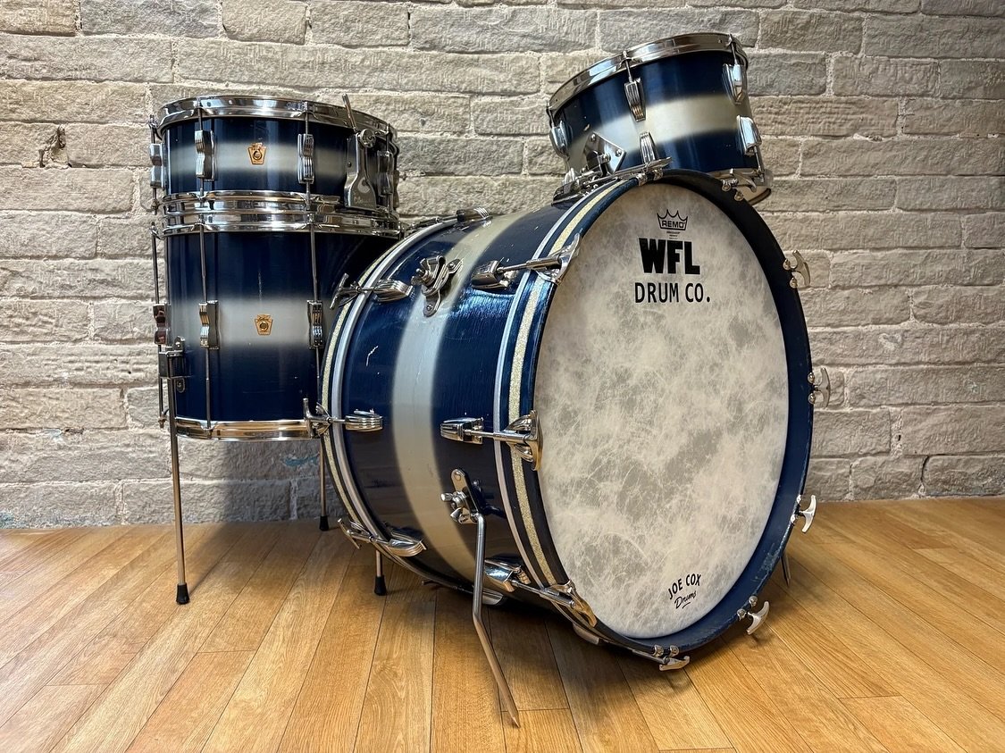 This beautiful set turned 68 yesterday! 

Nov 13 1957 WFL Ludwig &lsquo;Ray Bauduc Swing Outfit&rsquo; 22x14&rdquo;, 13x9&rdquo;, 15x12&rdquo;and &lsquo;Buddy Rich Model Super Classic&rsquo; 14x5.5&rdquo; snare.