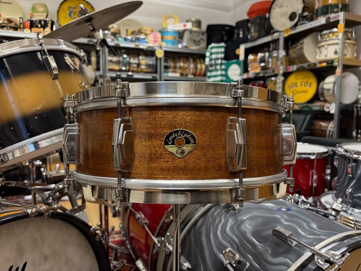 Fresh off the bench: 1954 Leedy &amp; Ludwig &lsquo;The Reliance&rsquo; 14x5&rdquo;. One of a whopping ten drums I&rsquo;ve just serviced for @joeaclegg.