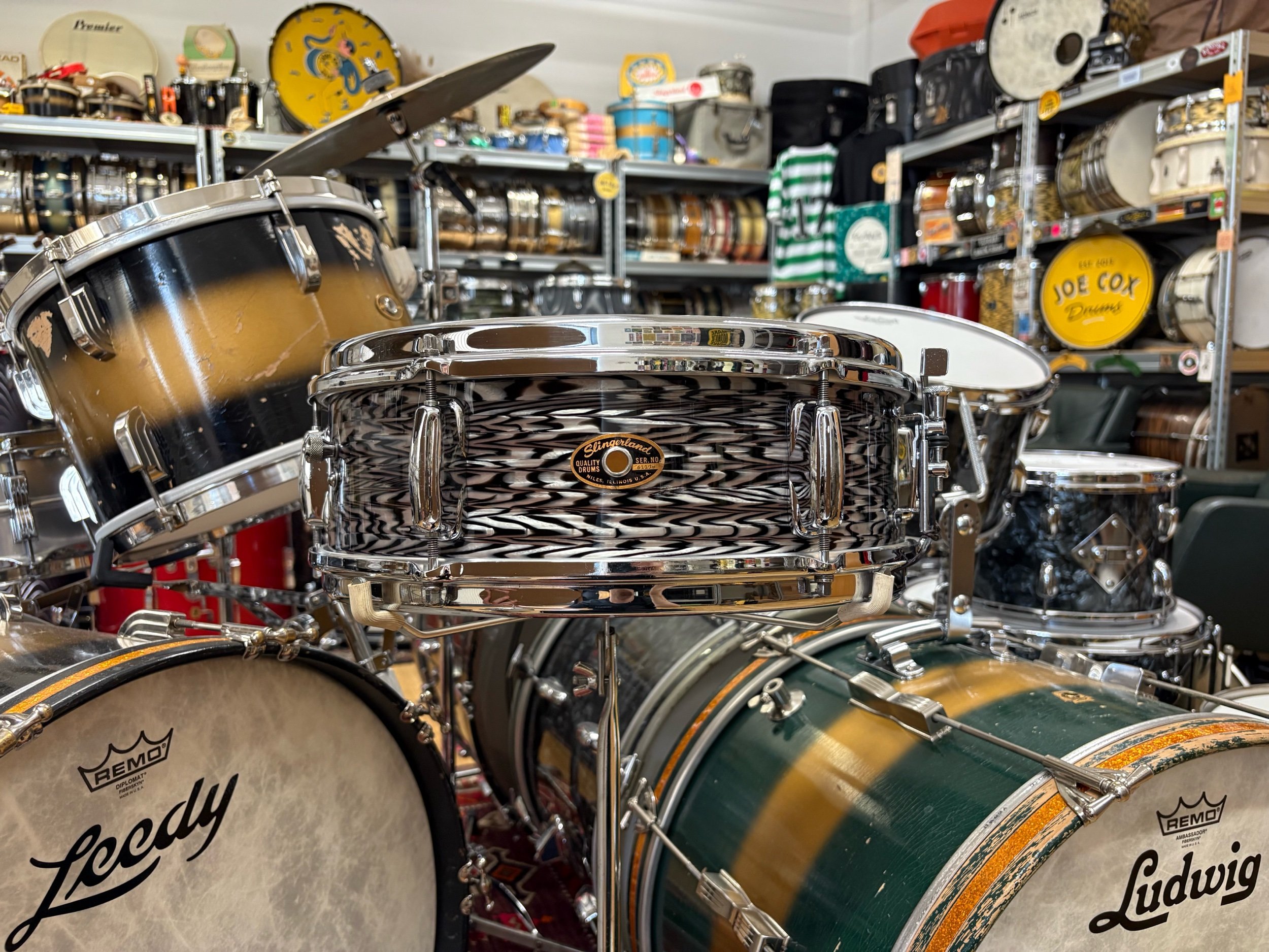 May 1965 Slingerland 'Deluxe Student Model' 14x5" in Grey Agate Pearl