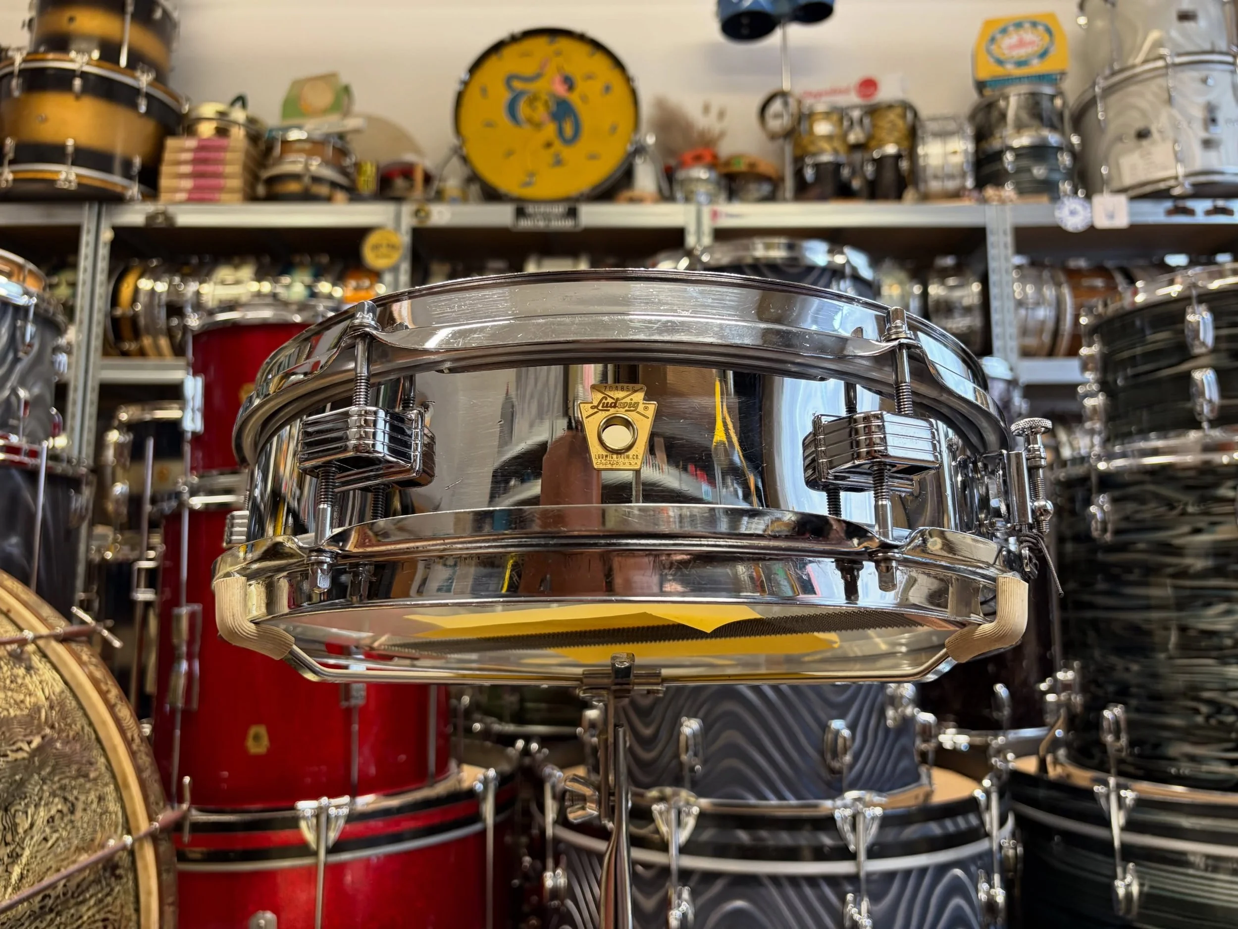 The first snare drum off my workbench in some time&hellip; 1969 Ludwig &lsquo;Piccolo&rsquo; 13x3&rdquo;. The same &lsquo;Ludalloy&rsquo; shell as the Supraphonics but a very scarsely seen model in this size and era. This one left the workshop and is