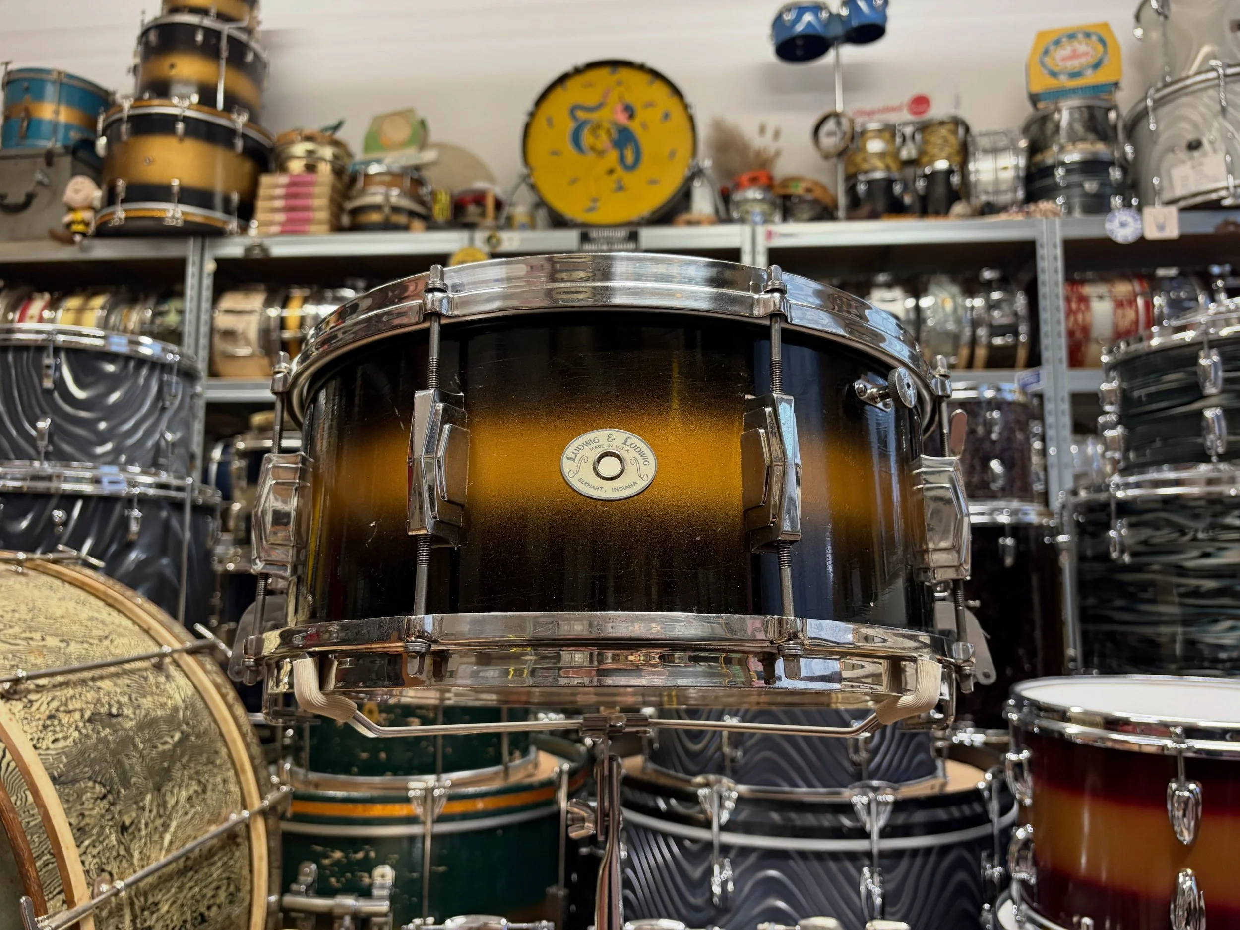 Another beaut fresh off my workbench: September 1946 Ludwig &amp; Ludwig &lsquo;Standard&rsquo; 14x6.5&rdquo; in Black and Gold Duco. Make it yours today!