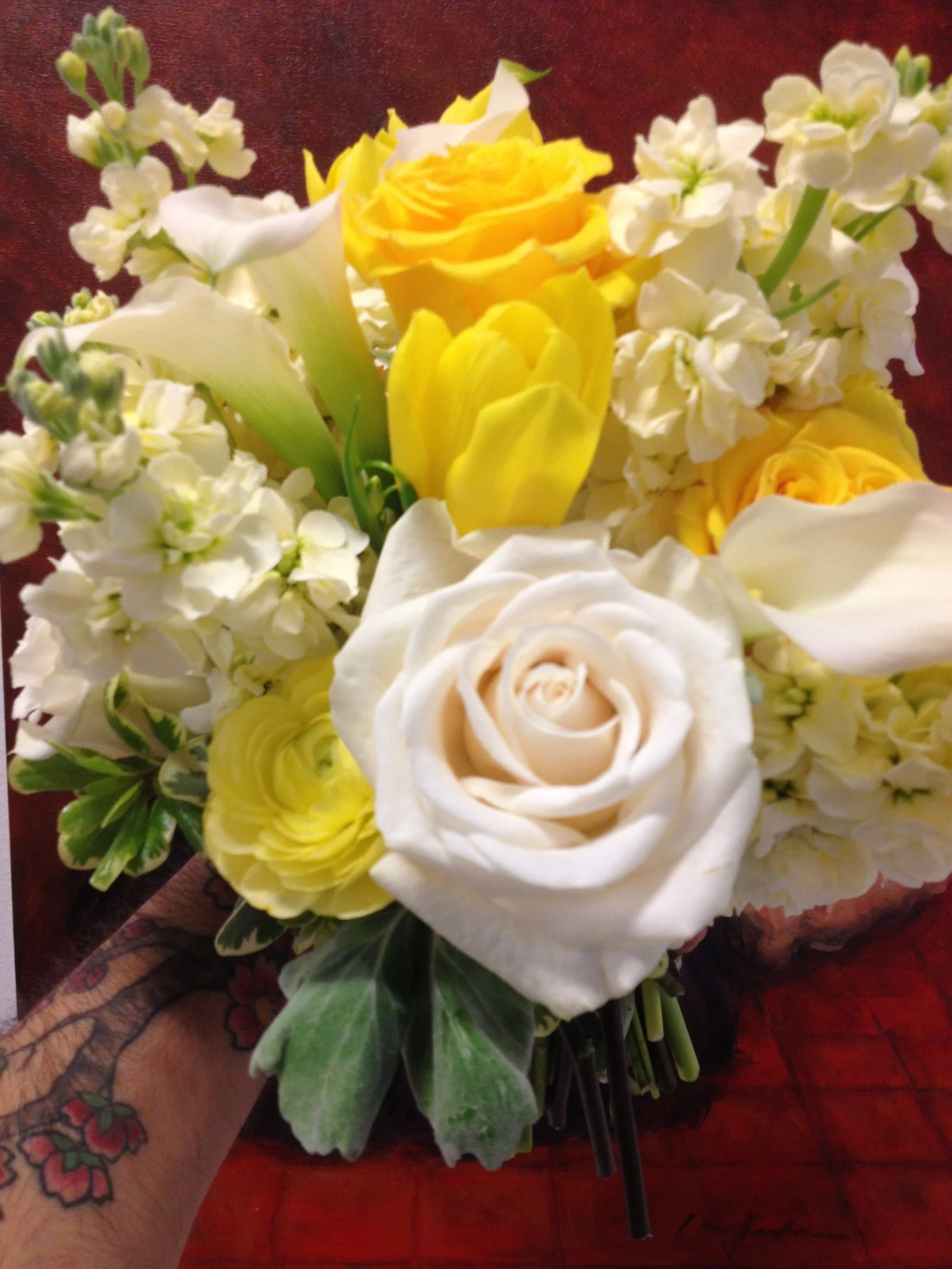 Yellow and white Bridal Bouquet