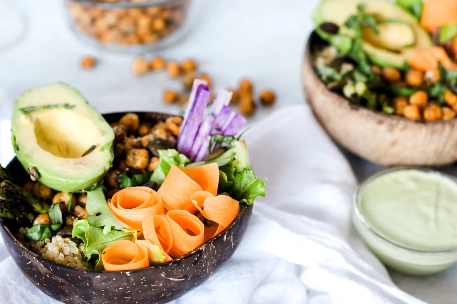 Spring Buddha Bowl with Creamy Herb Dressing