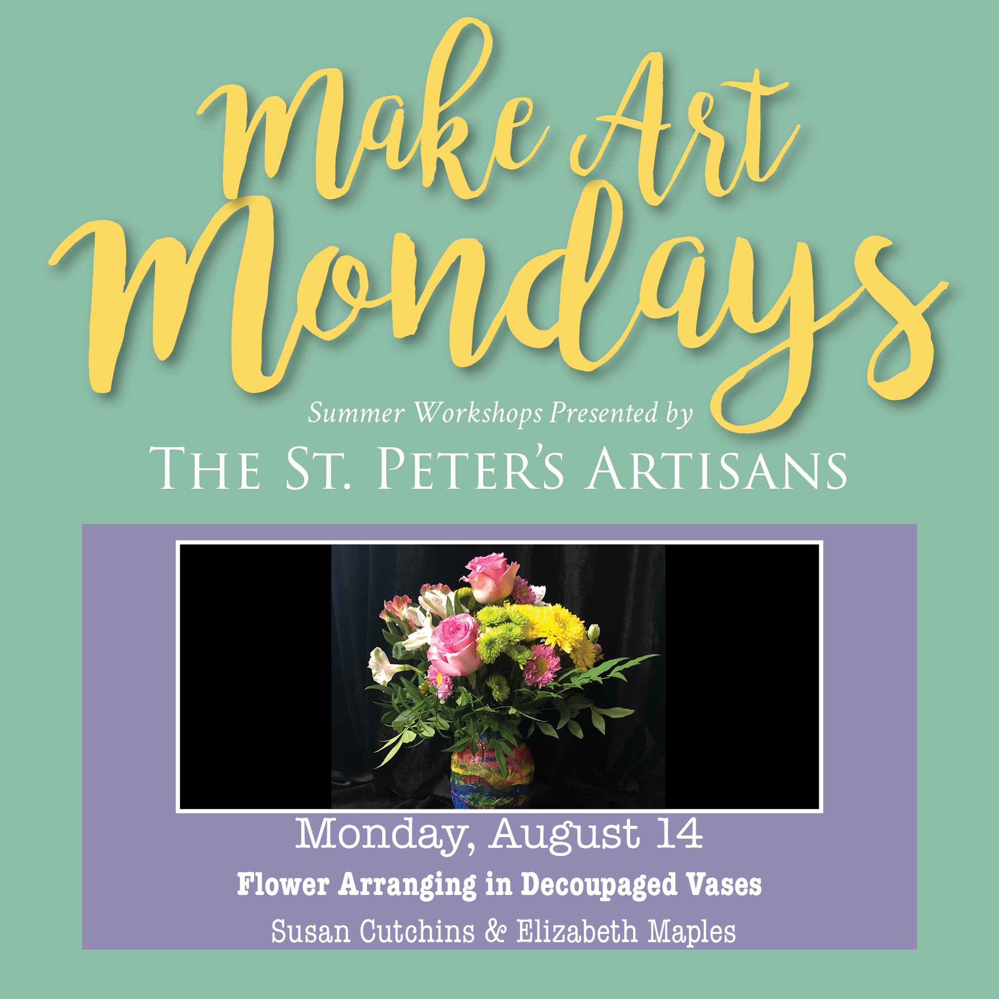 Make Art Monday - Flower Arranging in Decoupaged Vases