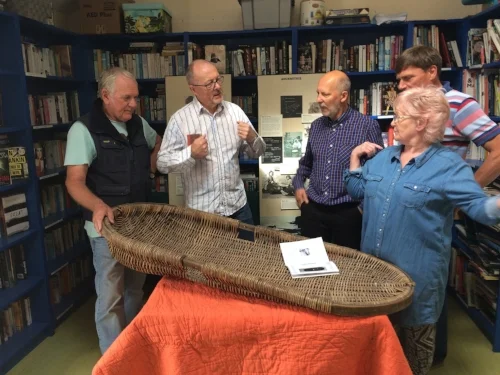 Discussing Fisher history at Auchmithie Community Archive