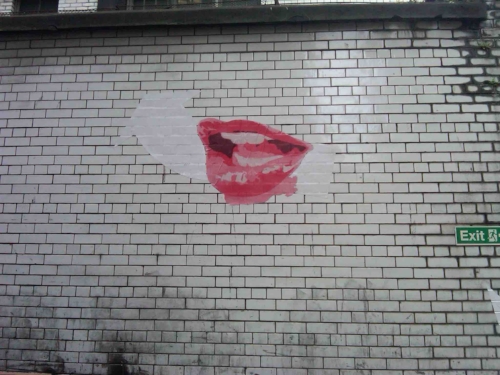 Wheatpaste graffiti by Simon Conlon for Poorboy’s ‘Blood and Roses’