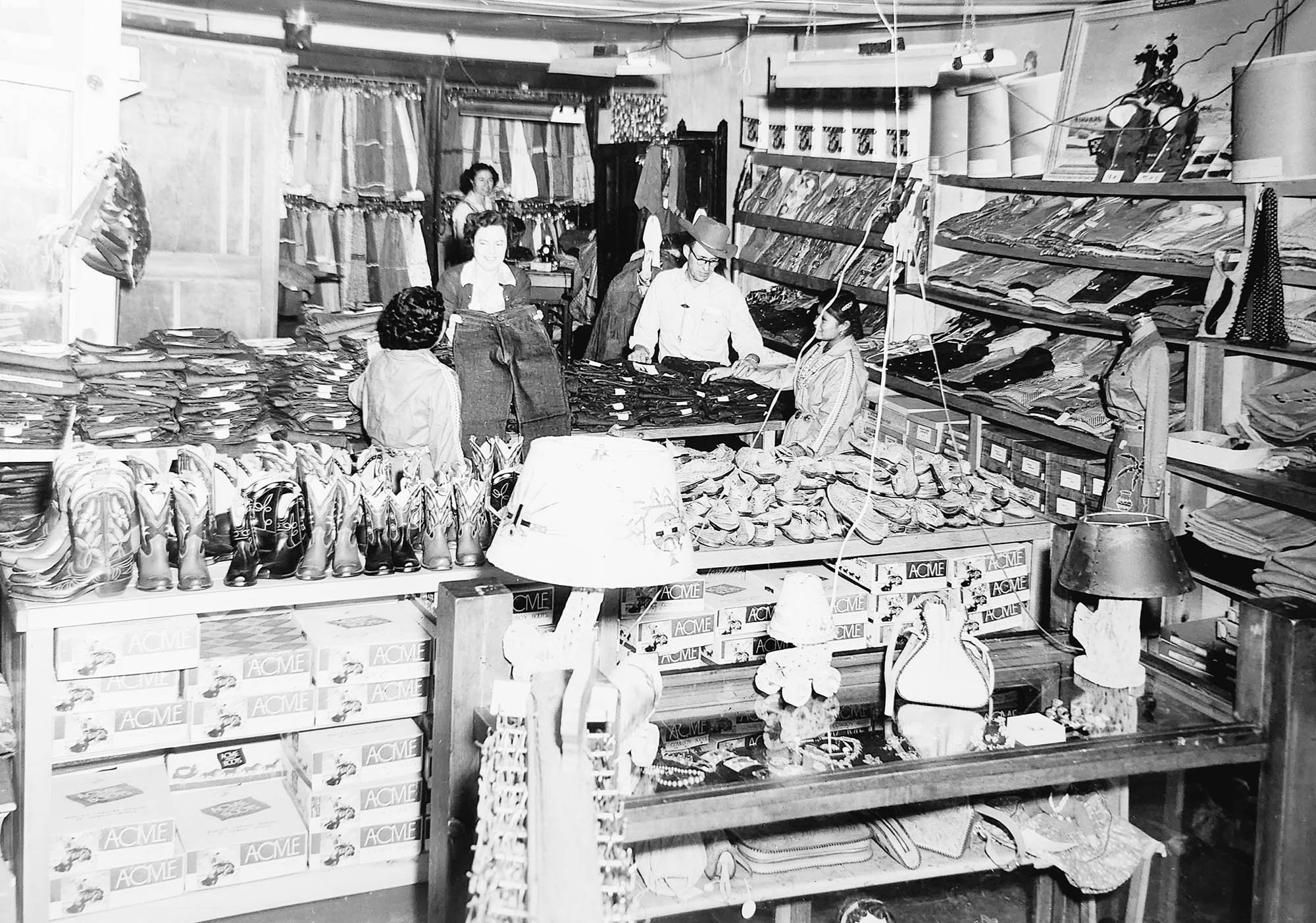 Customers in the Western Shop