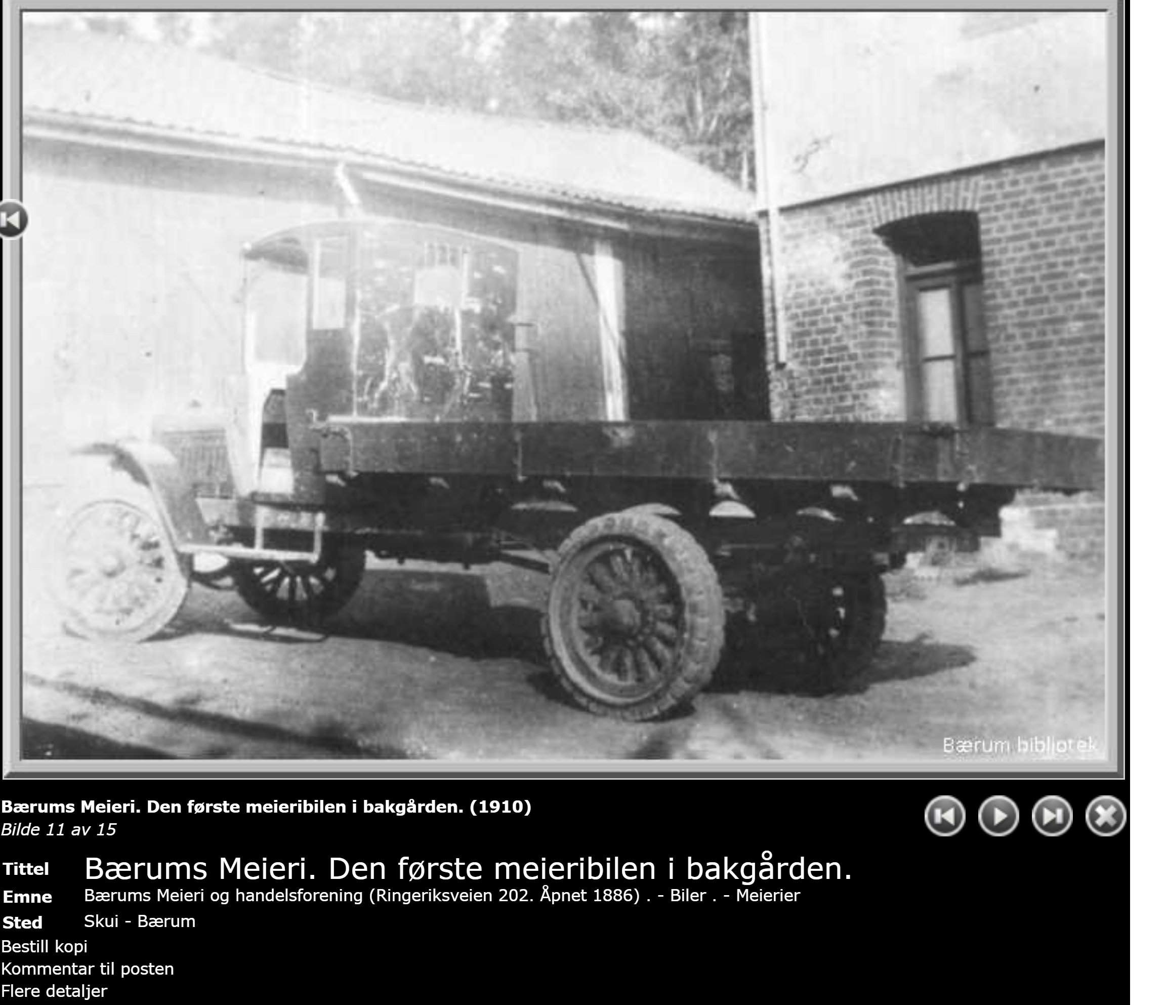 Bærum Meieri første melkebilen 1910 B-Bibl (002).jpg