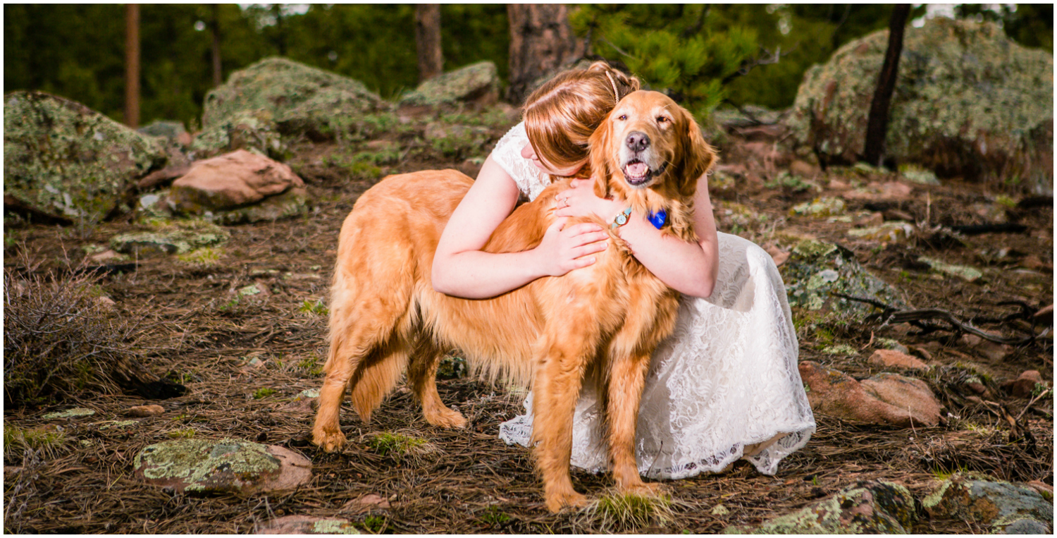 Bride and her dog. 