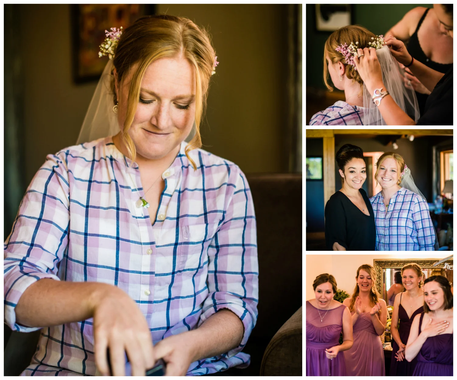 Bridal party preparation for their Deer Creek Valley Ranch Wedding. Photographed by JMGant Photography.