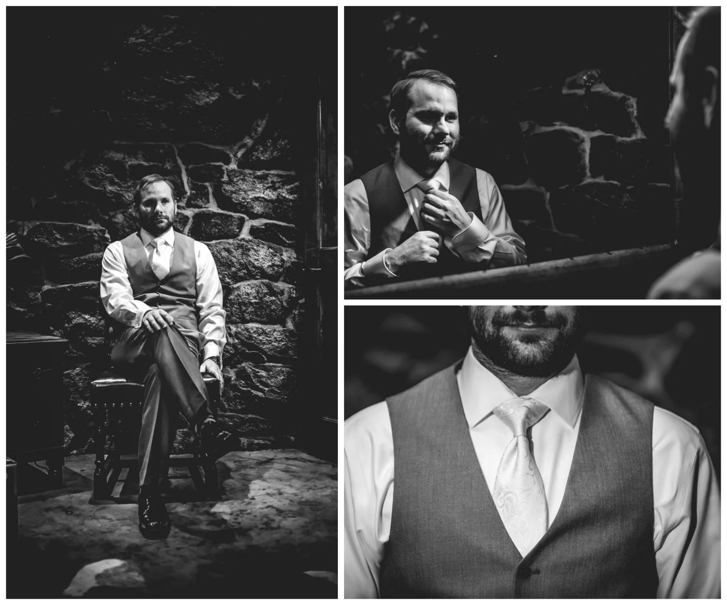 Groom getting ready for his Deer Creek Valley Ranch Wedding. Photographed by JMGant Photography.