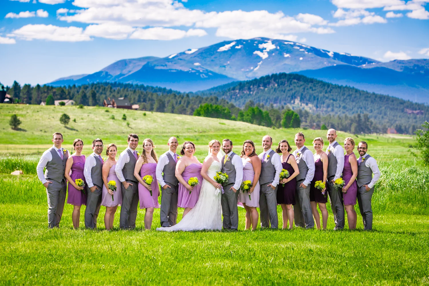Wedding party. Deer Creek Valley Ranch Wedding. Photographed by JMGant Photography.
