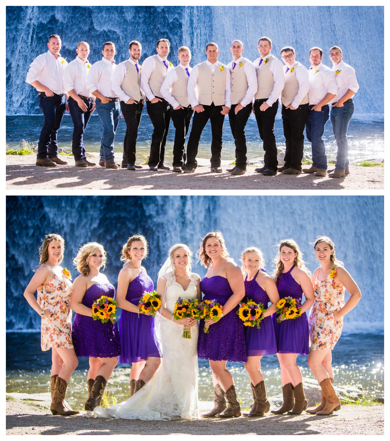 Wedding party. Wedding at The barn at Evergreen Memorial. Photographed by JMGant Photography.