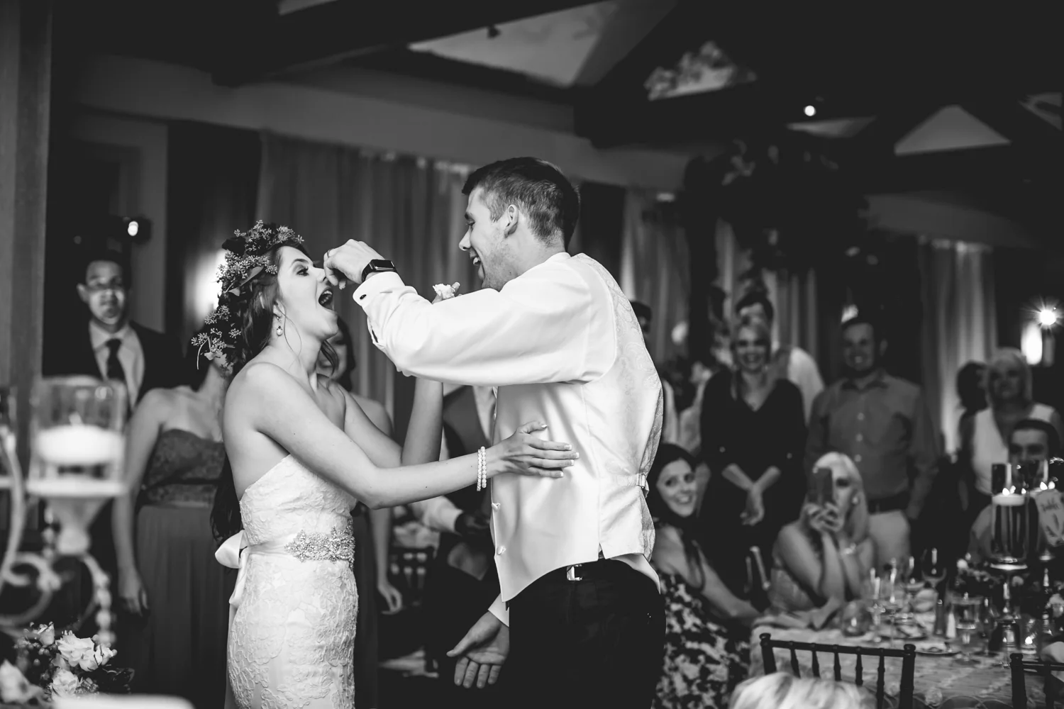 Cake cutting at Highlands Ranch Mansion. hotographed by JMGant Photography, Denver Colorado wedding photographer. 