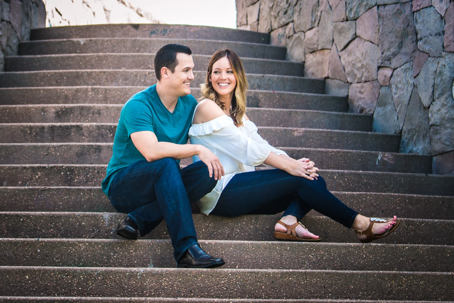 Downtown Denver engagement picture by JMGant Photography.