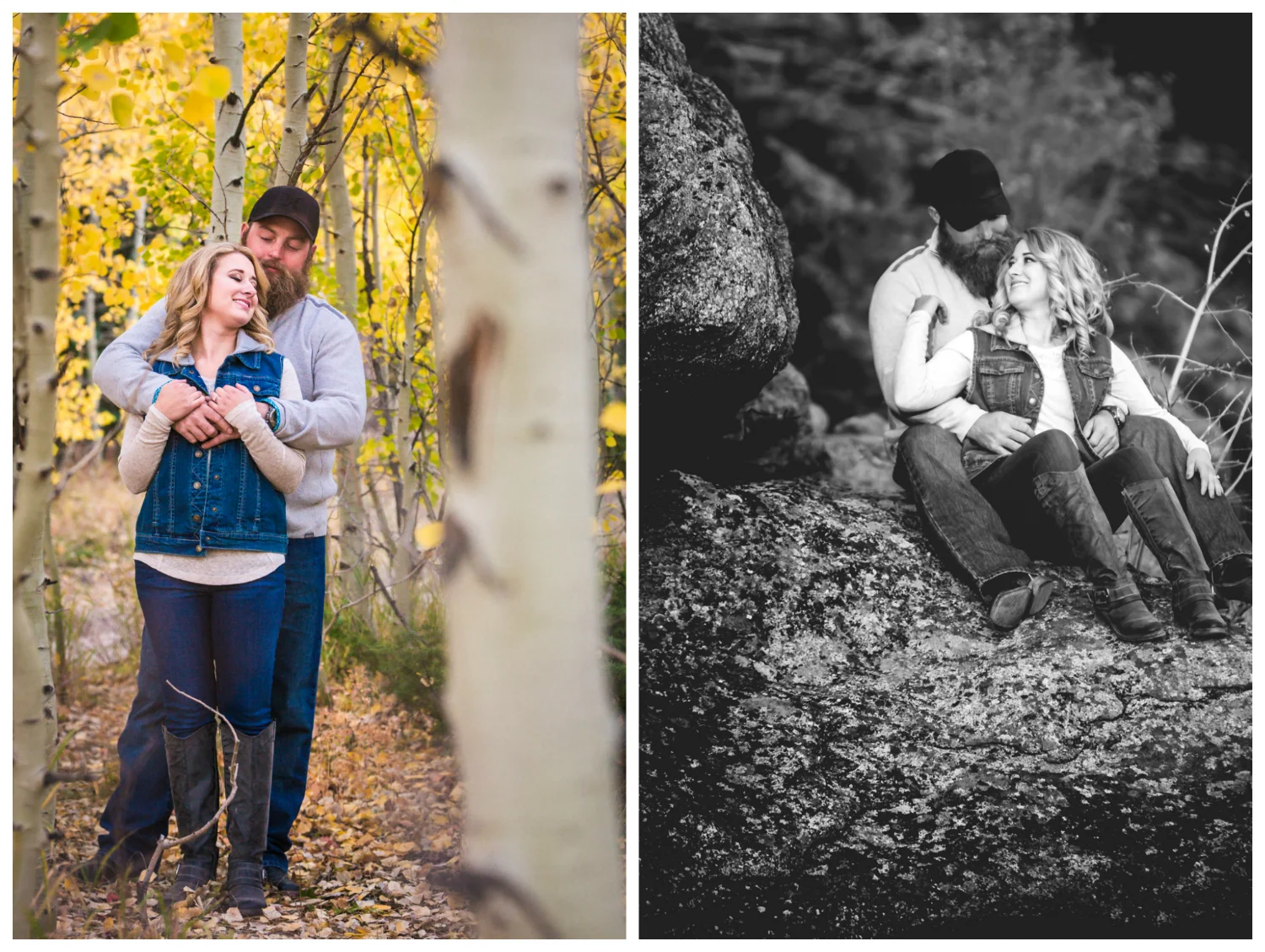 Fall engagement pictures taken in the Colorado mountains by JMGant Photography. 
