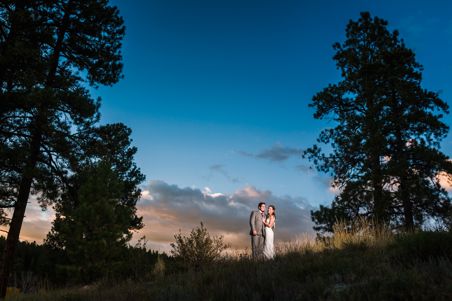 Fall sunset wedding by JMGant Photography.