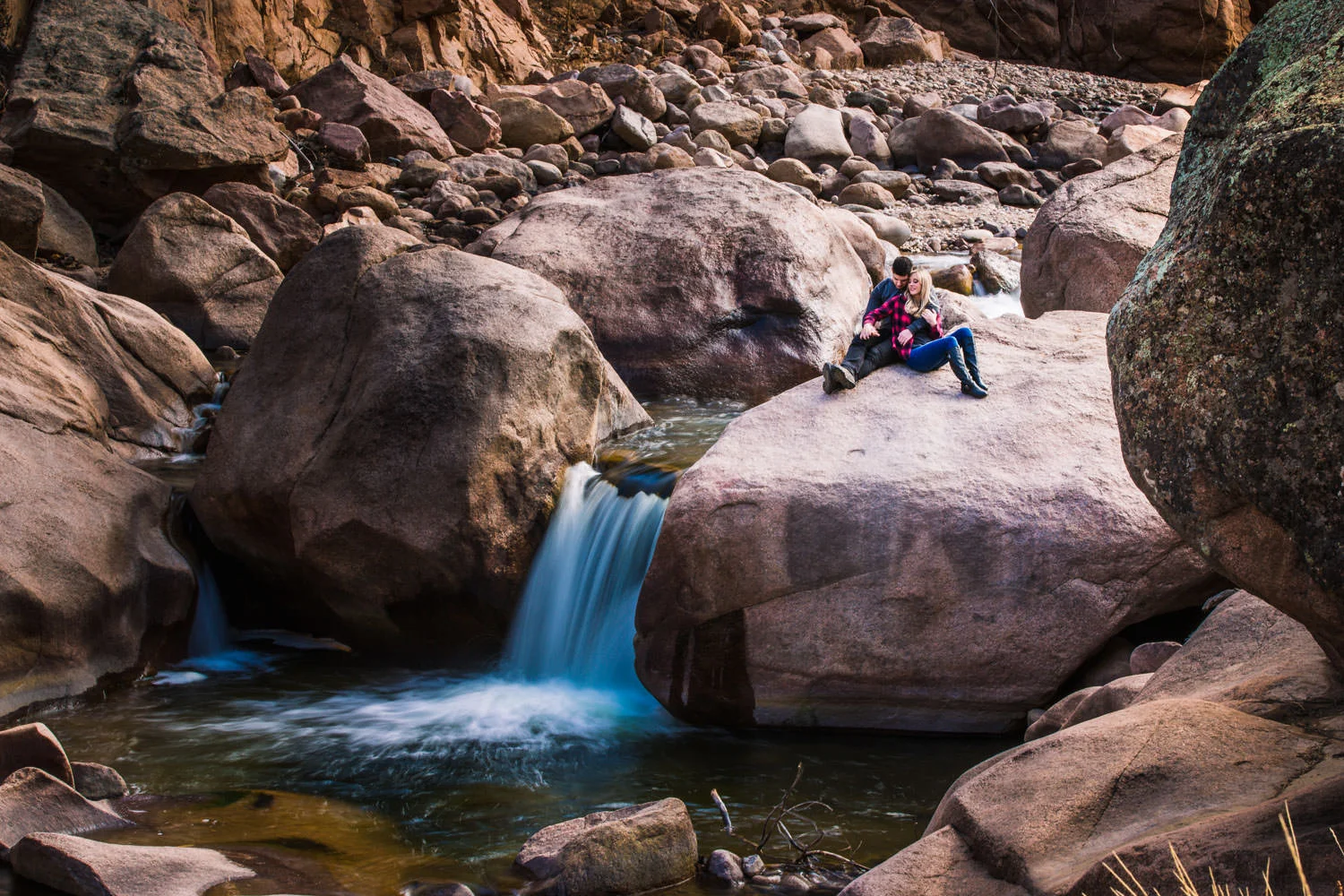 Waterfall Engagement near Lyons Colorado