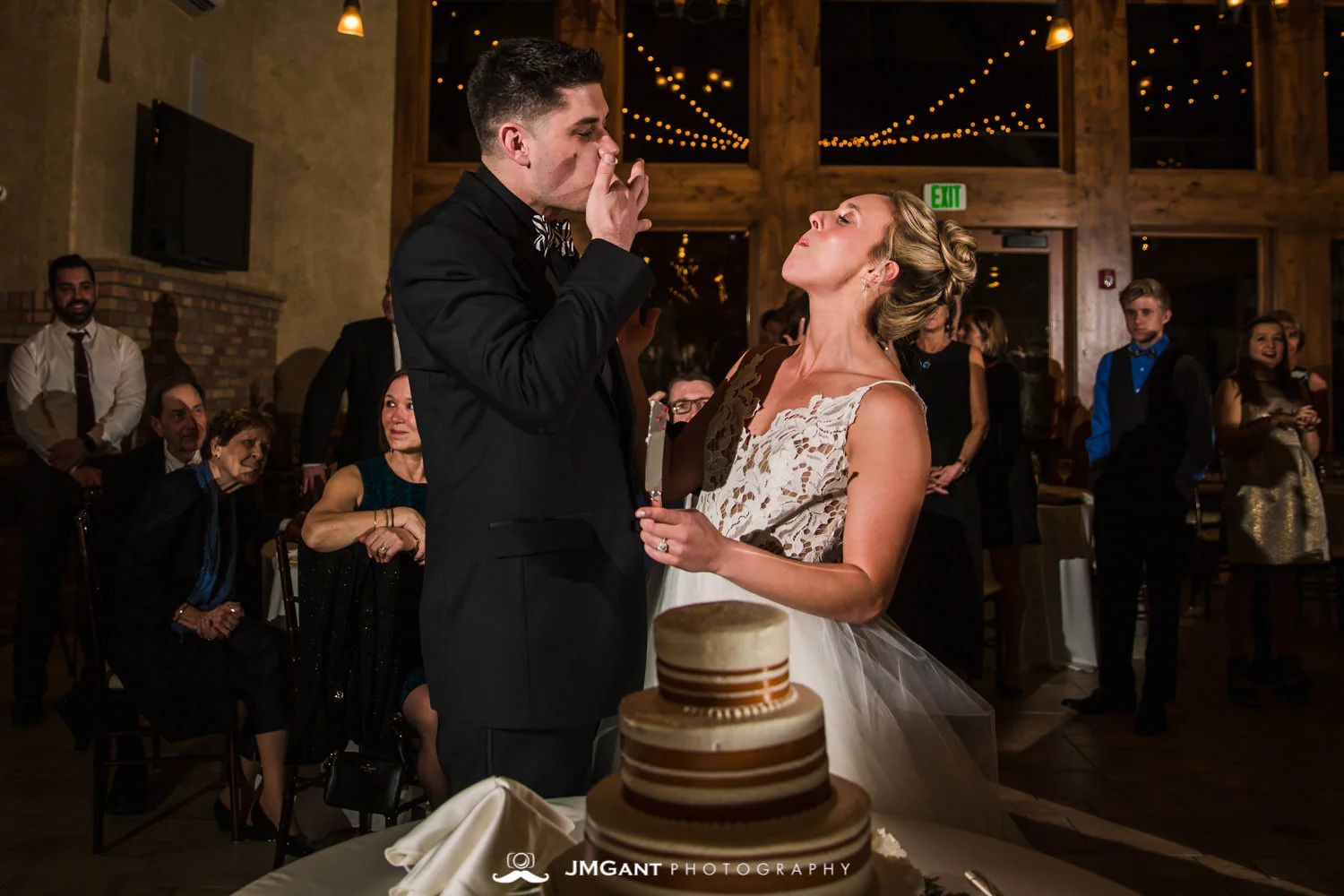 Stunning elegant wedding at the Della Terra Mountain Chateau in Estes Park Colorado. Photographed by Jared M. Gant of JMGant Photography.