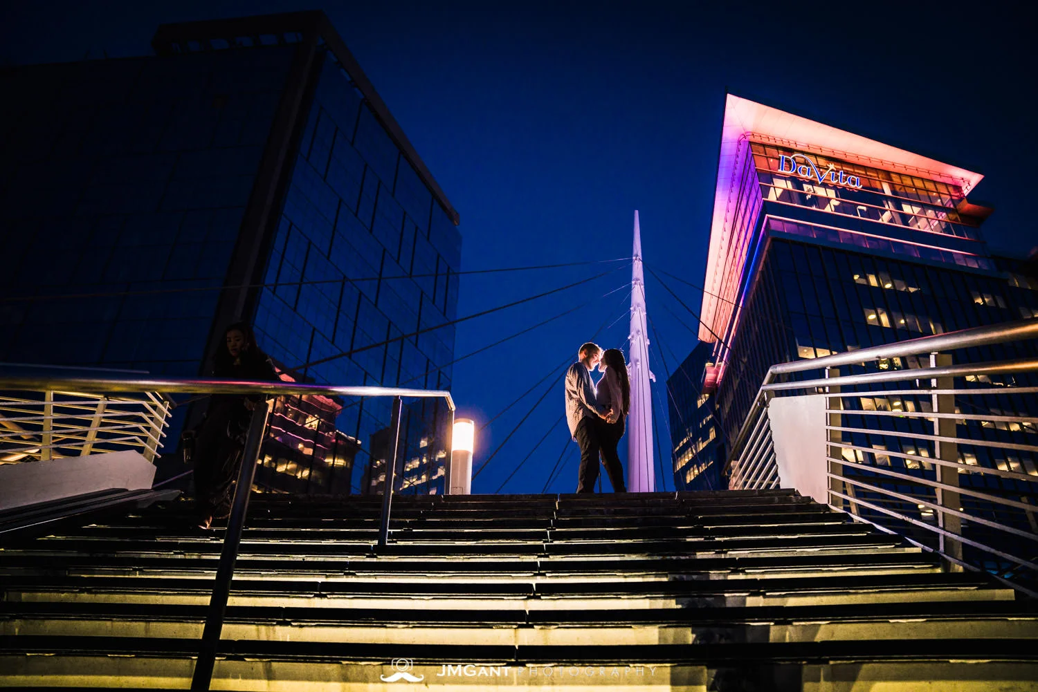 Downtown Denver Engagement Pictures captured by wedding photographer JMGant Photography