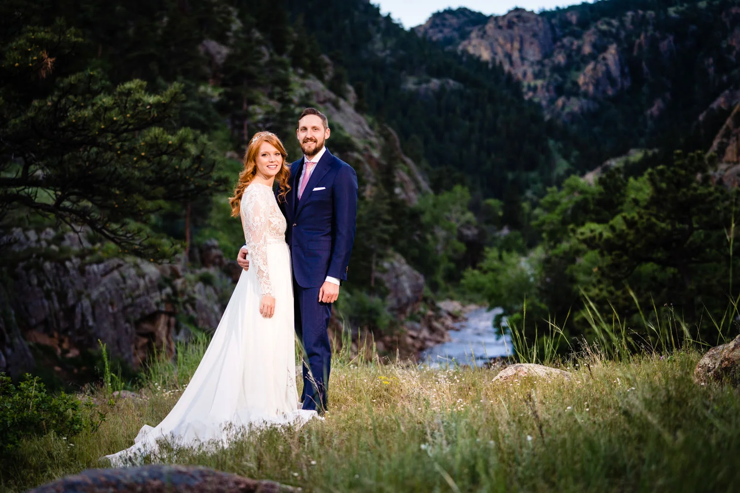 Lyons Colorado Wedding first look by Colorado wedding photographer, JMGant Photography.