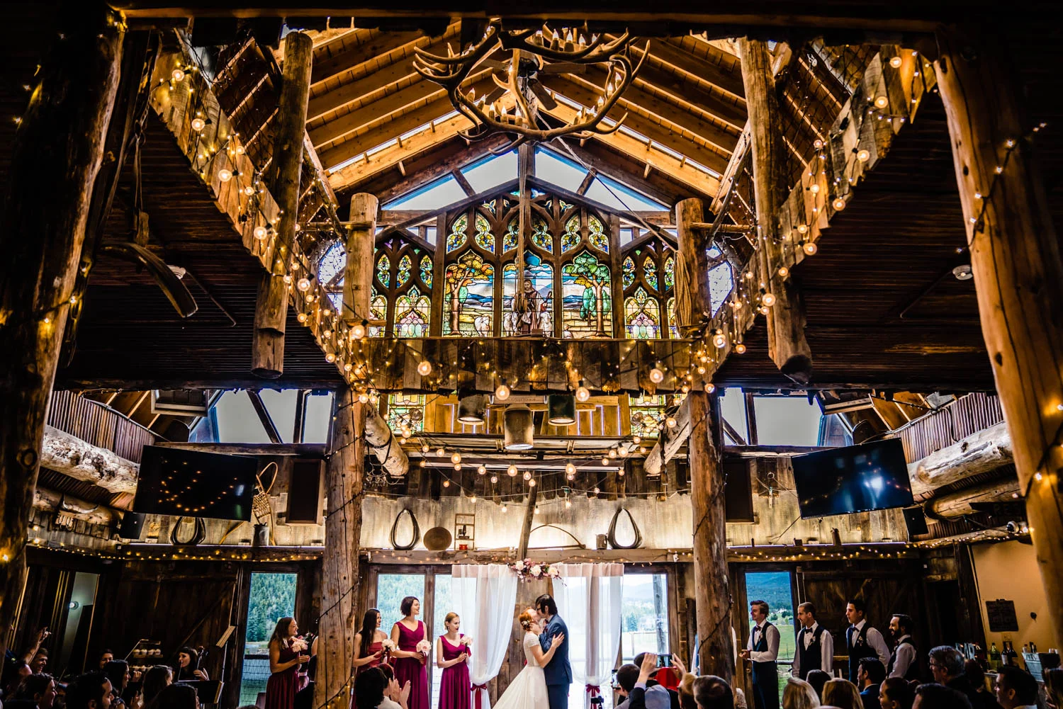 Barn at Evergreen Memorial Wedding by Evergreen Colorado Wedding Photographer JMGant Photography.