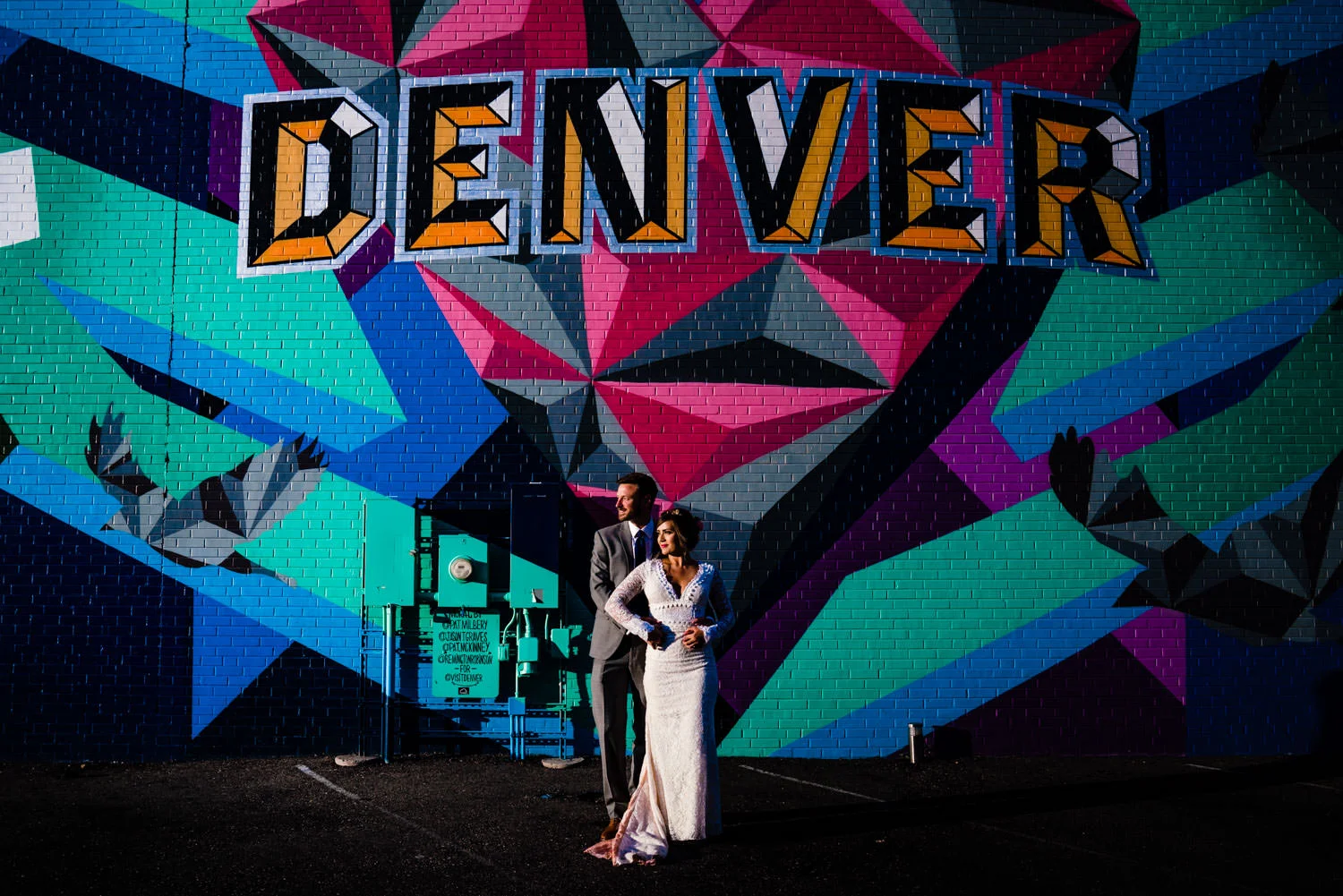 Downtown Denver Graffiti wall by Wedding Photographer JMGant Photography