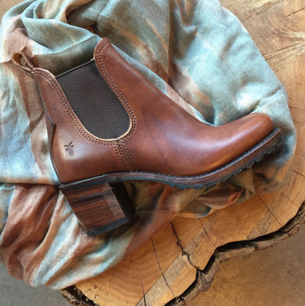 Stacked leather heels by Frye