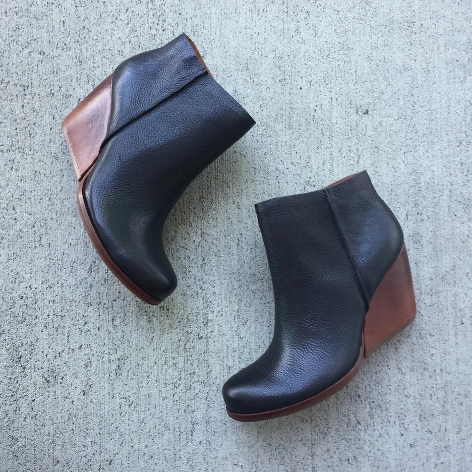 Shock yourself with the cushy goodness of a Korkease wedged boot. 