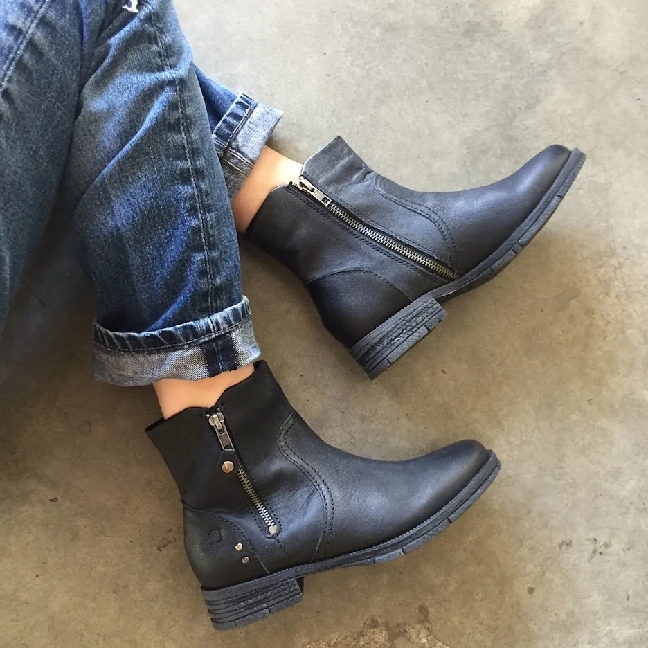 Cruise around town in these relaxed and slouchy Børn booties that are sure the go with everything in your closet.