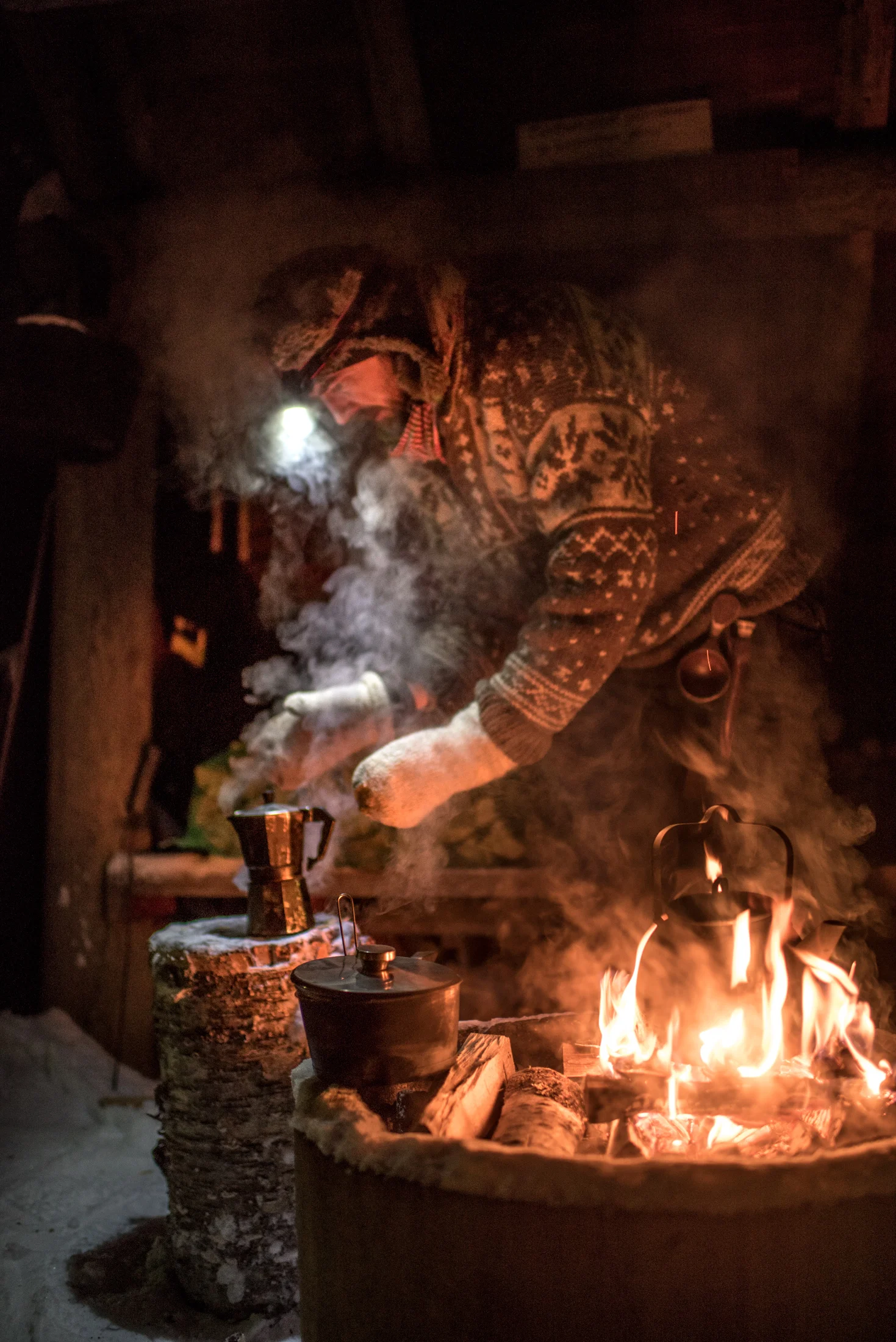 Campfire barista Stefan making some coffee.