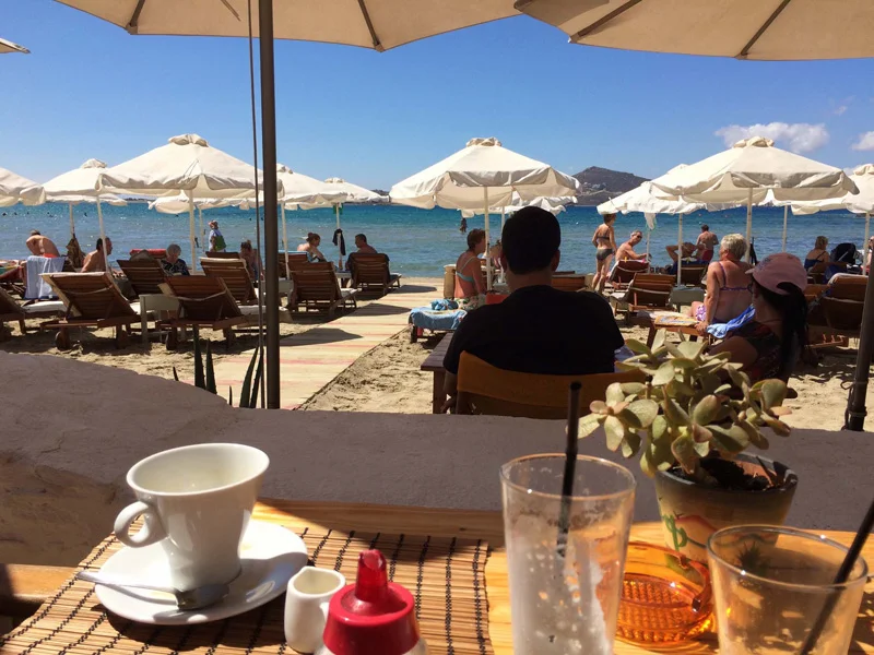 We stayed right on Agios Nikolaos just north of town. Dotted with beach bars and tavernas this was a perfect starting point.