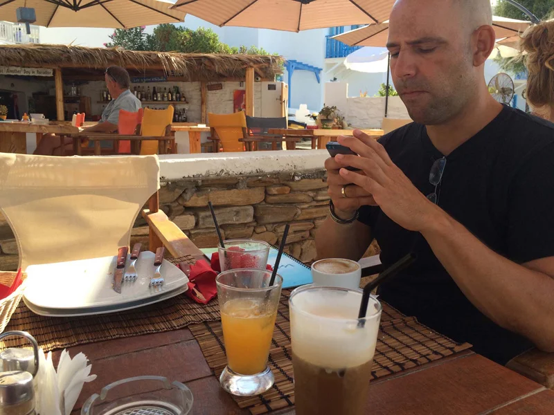 Breakfast at the Vammos Beach Bar